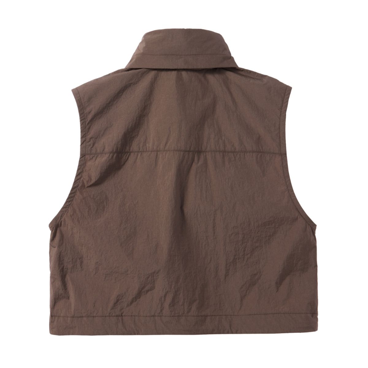 브롬톤 런던(BROMPTON LONDON) W CROPPED FULL ZIP VEST - BROWN (P242WVT352)