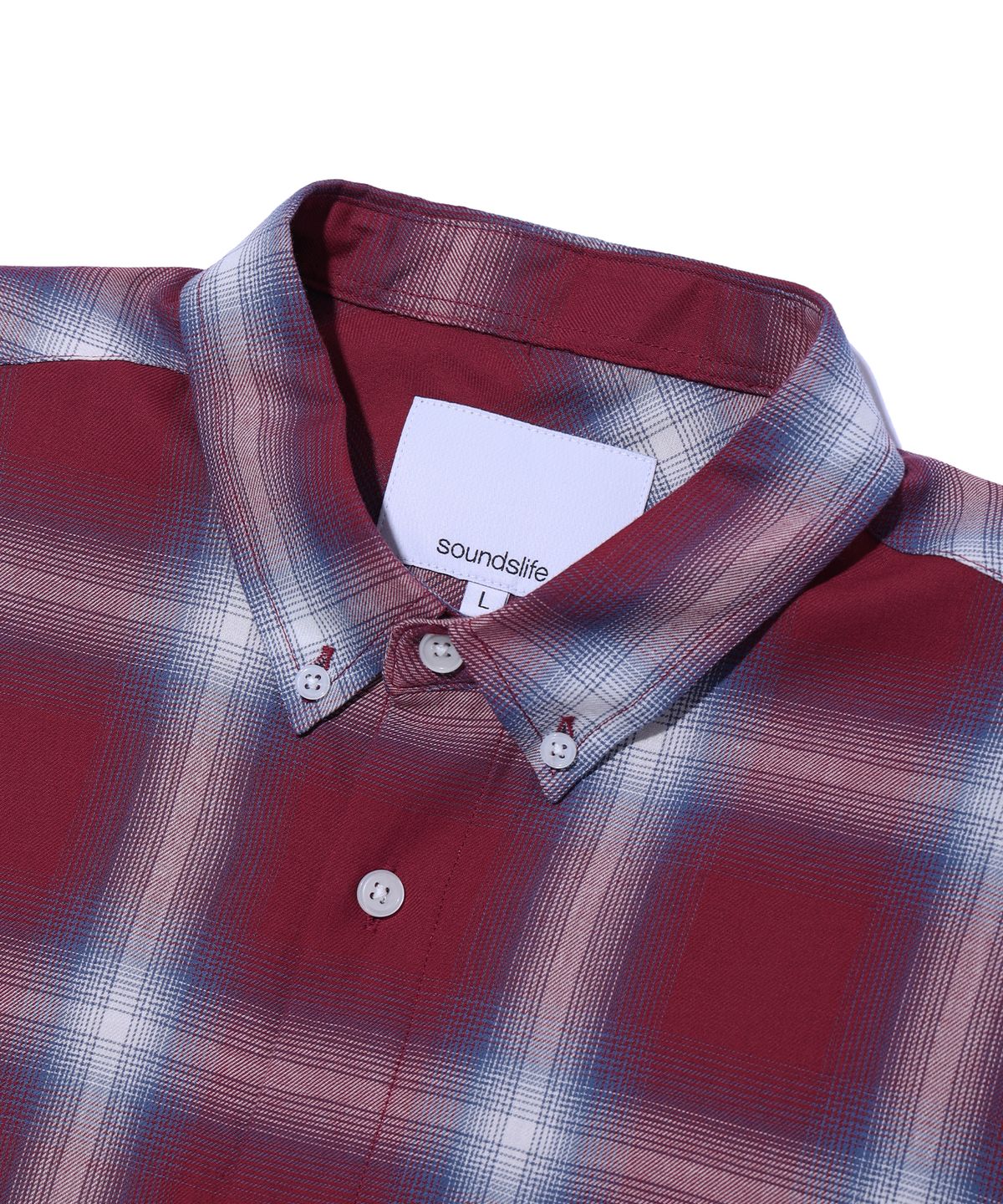 사운즈라이프(SOUNDSLIFE) Ombre Check Shirt Red