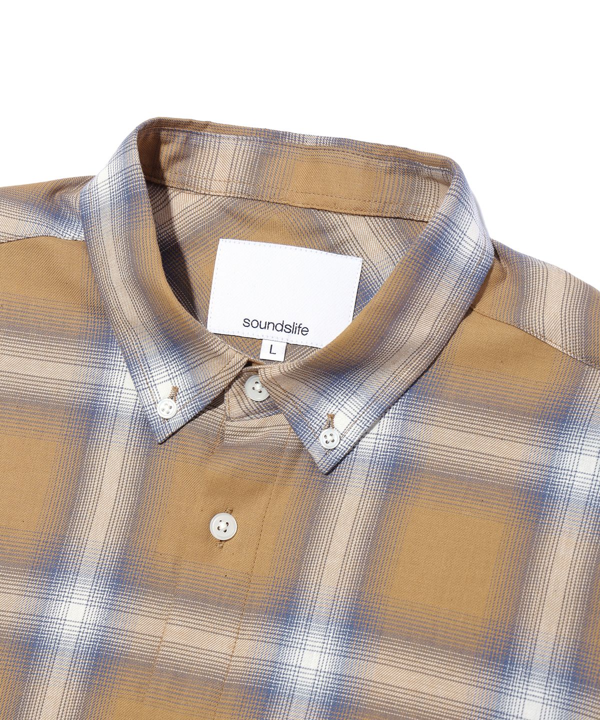 사운즈라이프(SOUNDSLIFE) Ombre Check Shirt Orange