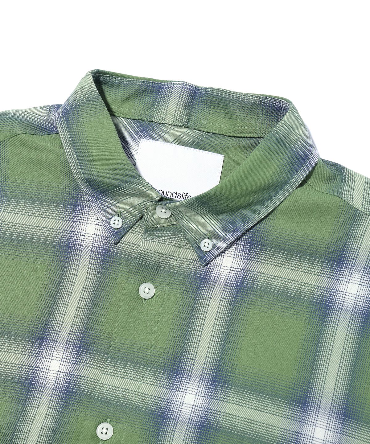 사운즈라이프(SOUNDSLIFE) Ombre Check Shirt Green