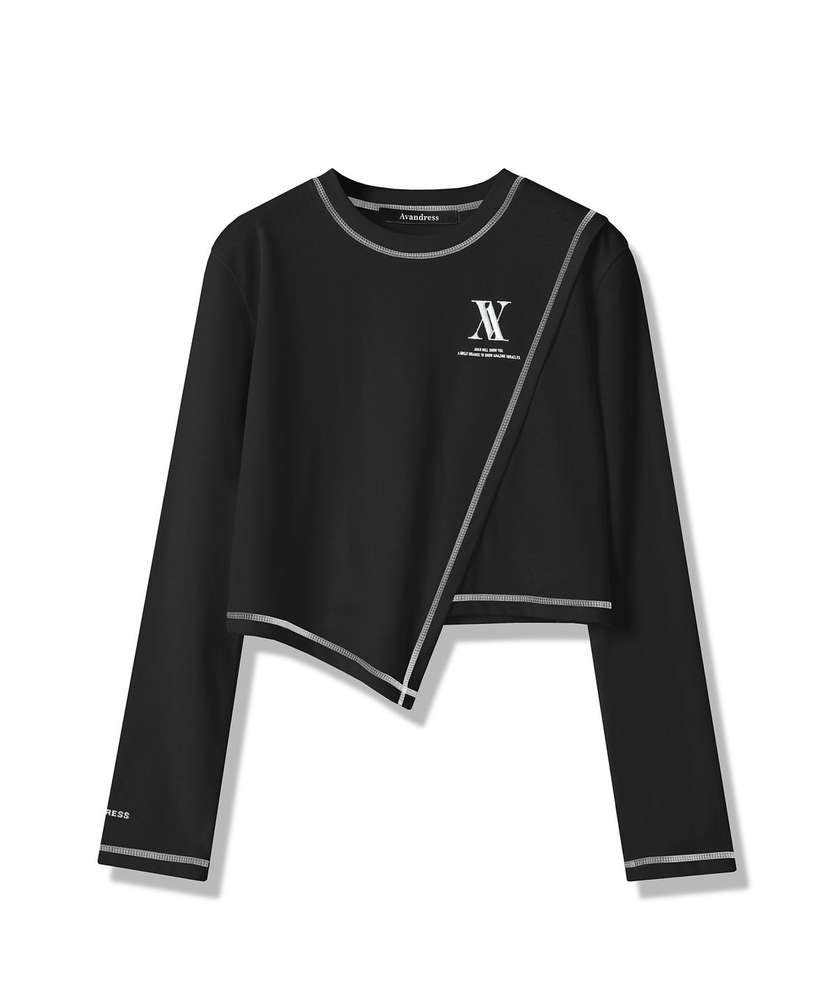 어반드레스(AVANDRESS) LINE DIAGONAL LONG SLEEVE T-SHIRT - 5COL