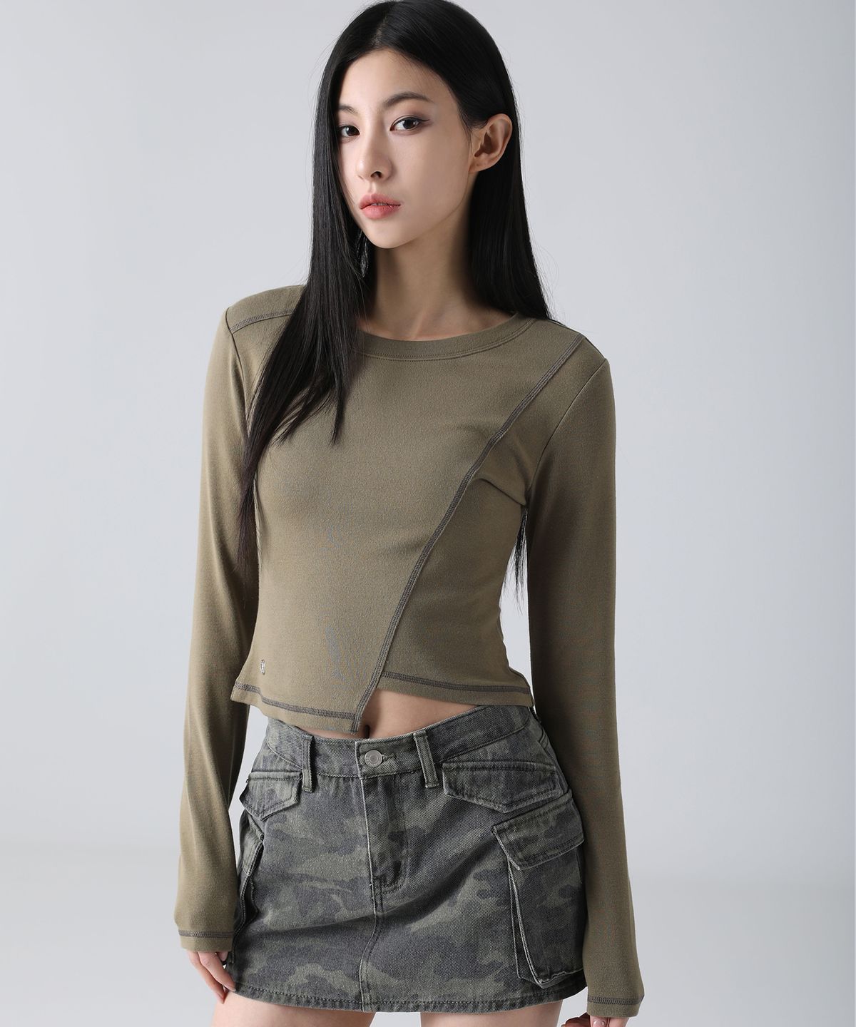 어반드레스(AVANDRESS) Ssance Unbalanced Line Stitch Long Sleeve - 5COL
