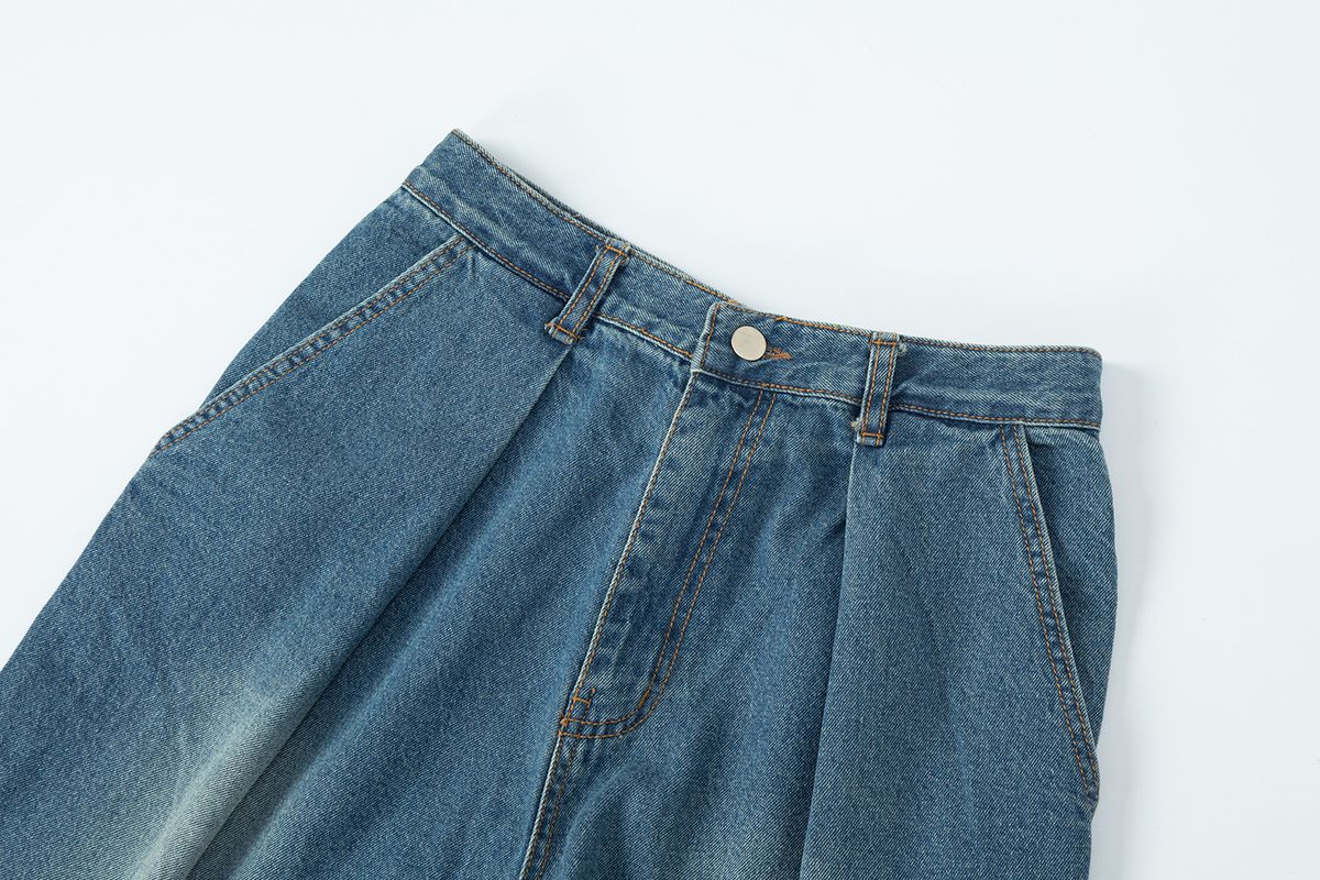 샐러드바구니(SALAD BAGUNI) Highlight Washing Wide Jeans - vintage blue