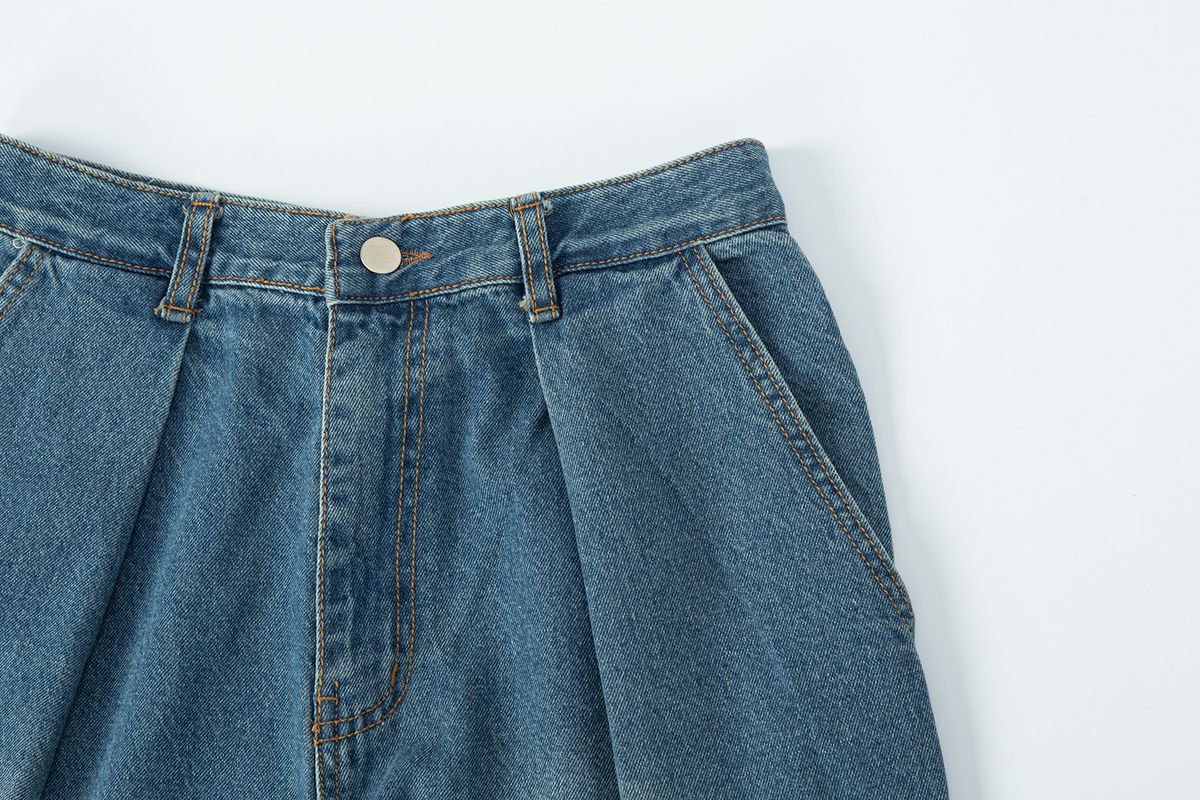 샐러드바구니(SALAD BAGUNI) Highlight Washing Wide Jeans - vintage blue