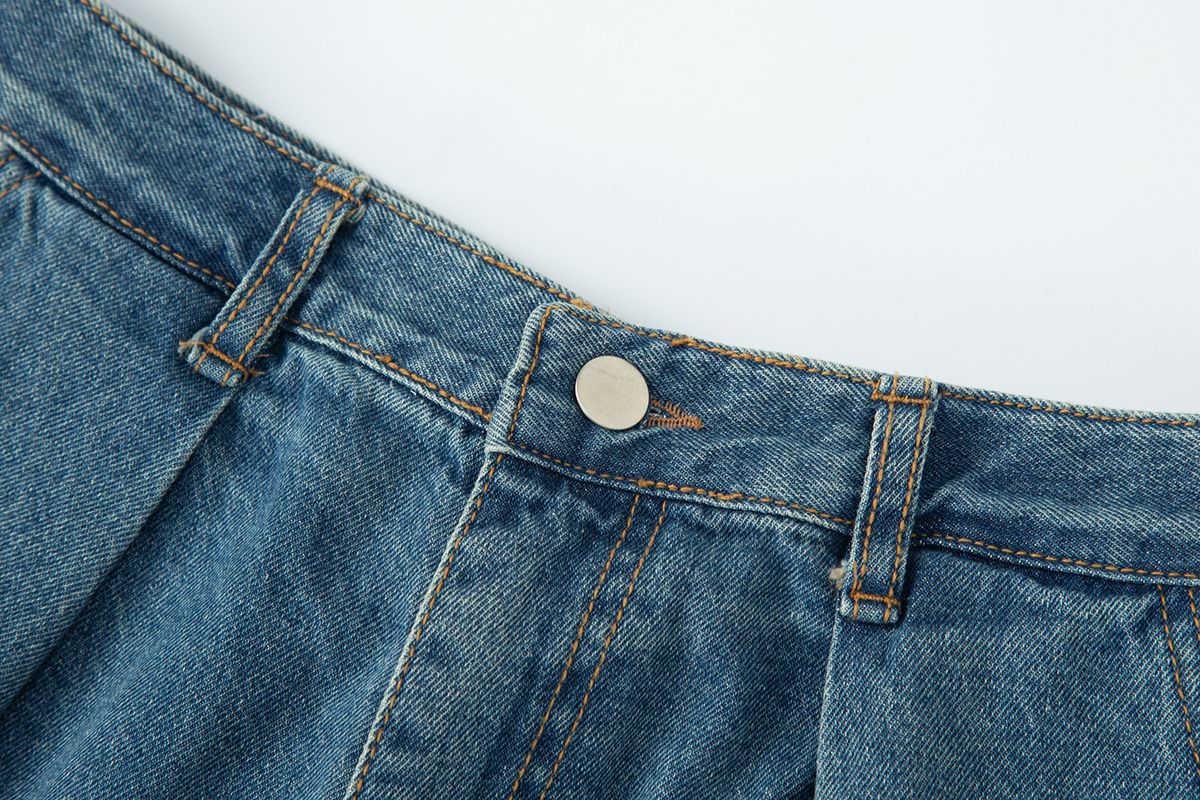 샐러드바구니(SALAD BAGUNI) Highlight Washing Wide Jeans - vintage blue