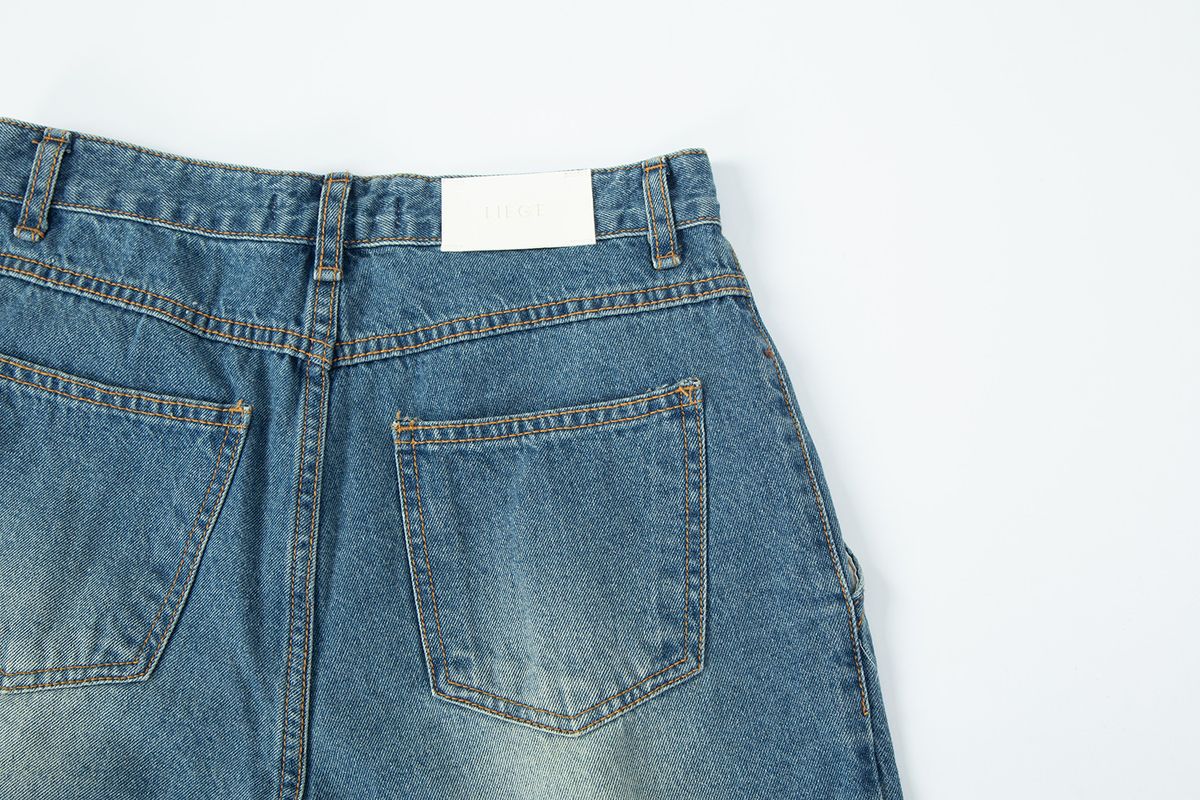 샐러드바구니(SALAD BAGUNI) Highlight Washing Wide Jeans - vintage blue