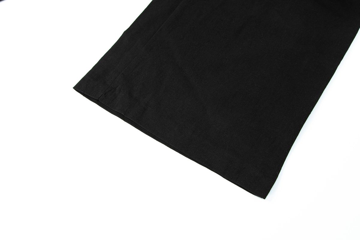 샐러드바구니(SALAD BAGUNI) Linen Cross Pintuck Wide Pants - black