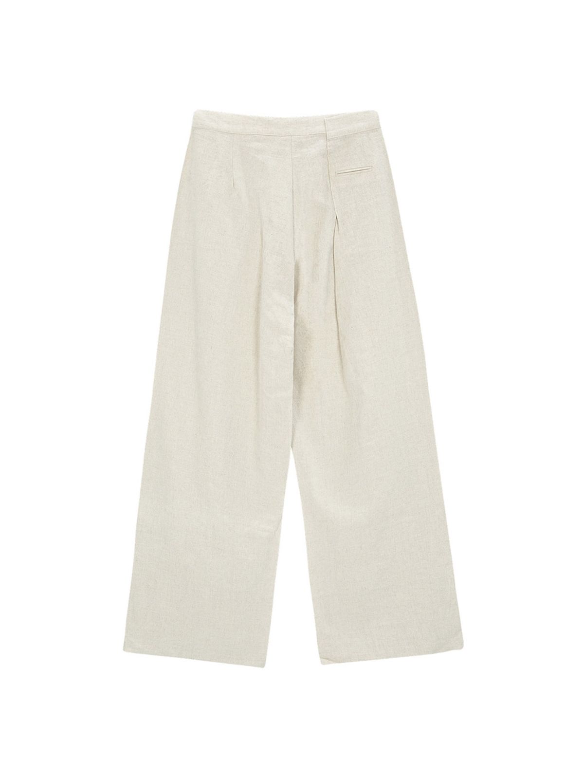 샐러드바구니(SALAD BAGUNI) Linen Cross Pintuck Wide Pants - oatmeal