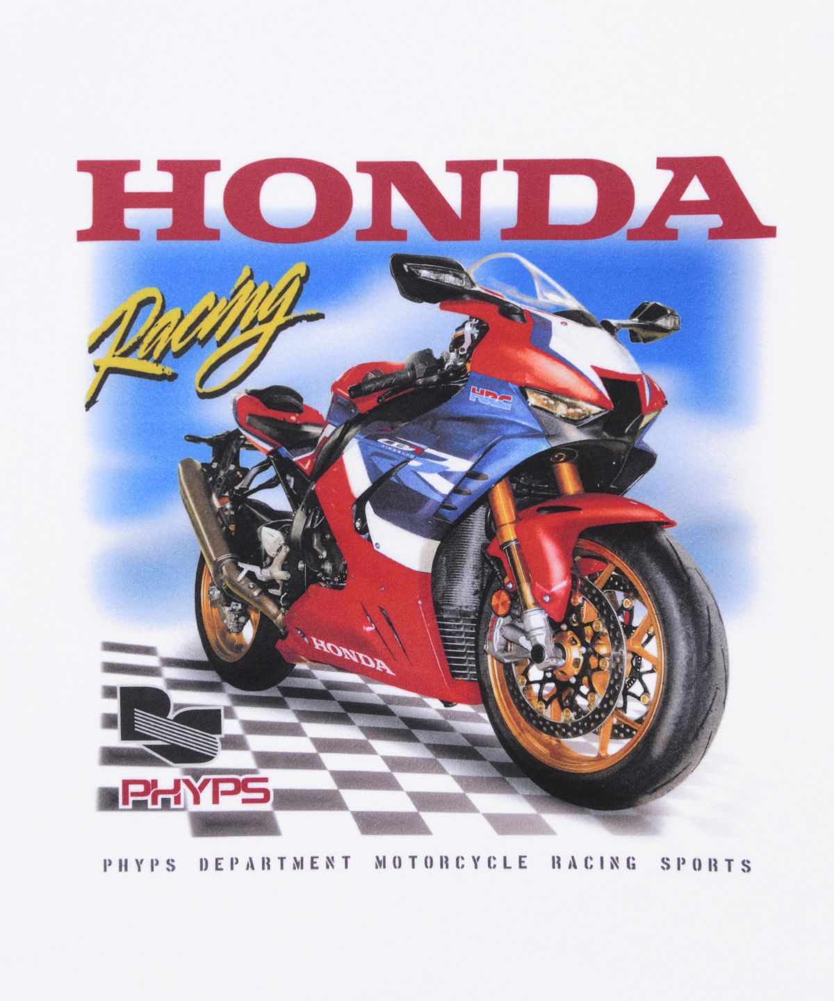 핍스 모터사이클(PHYPS MOTORCYCLE) Racing Fire Blade T-shirt White