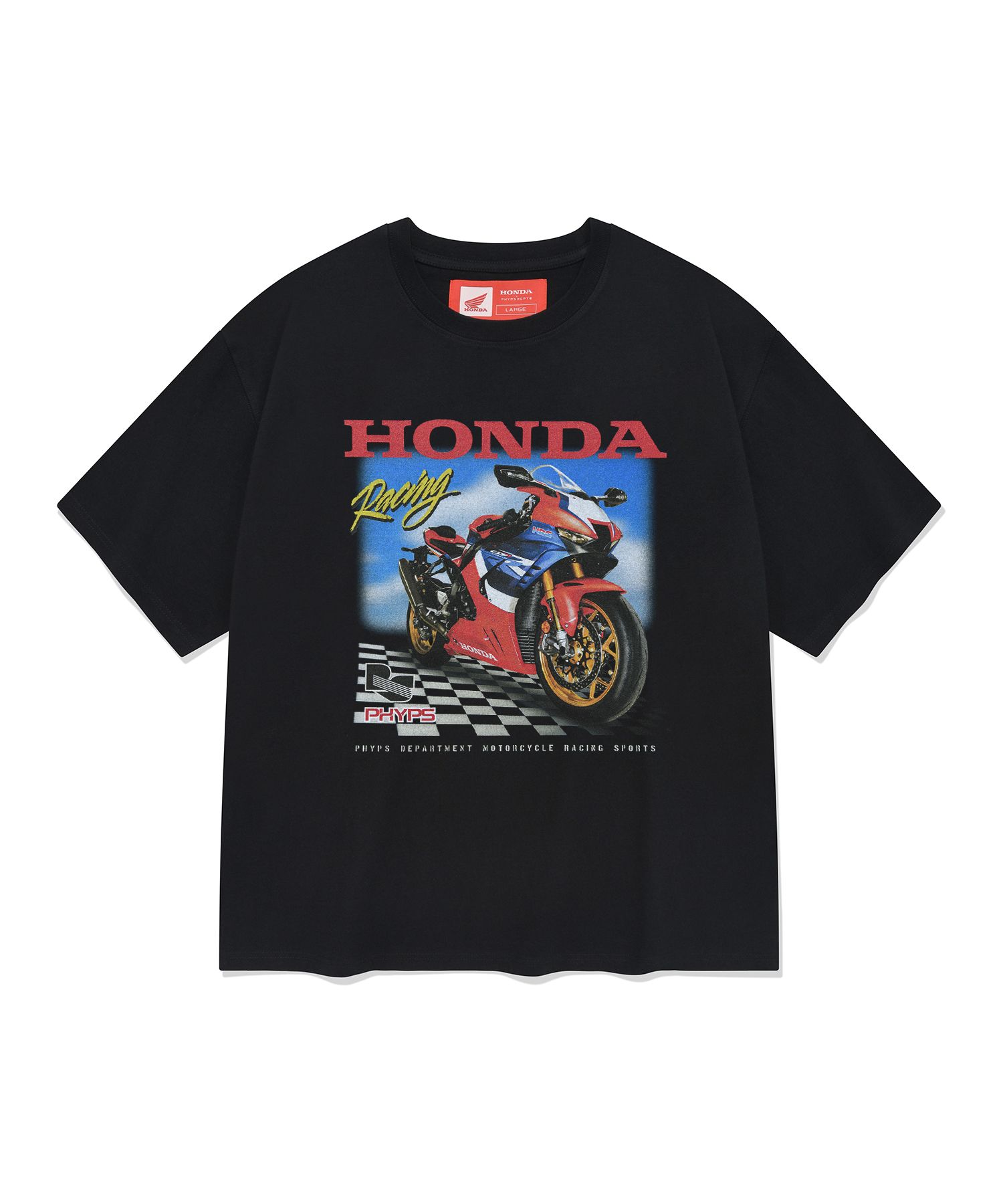 【韓国Honda Motorcycle】Honda Racing Fire Blade T-shirt MUSINSA | Honda Motorcycle Racing Fire Blade T-shirt Black