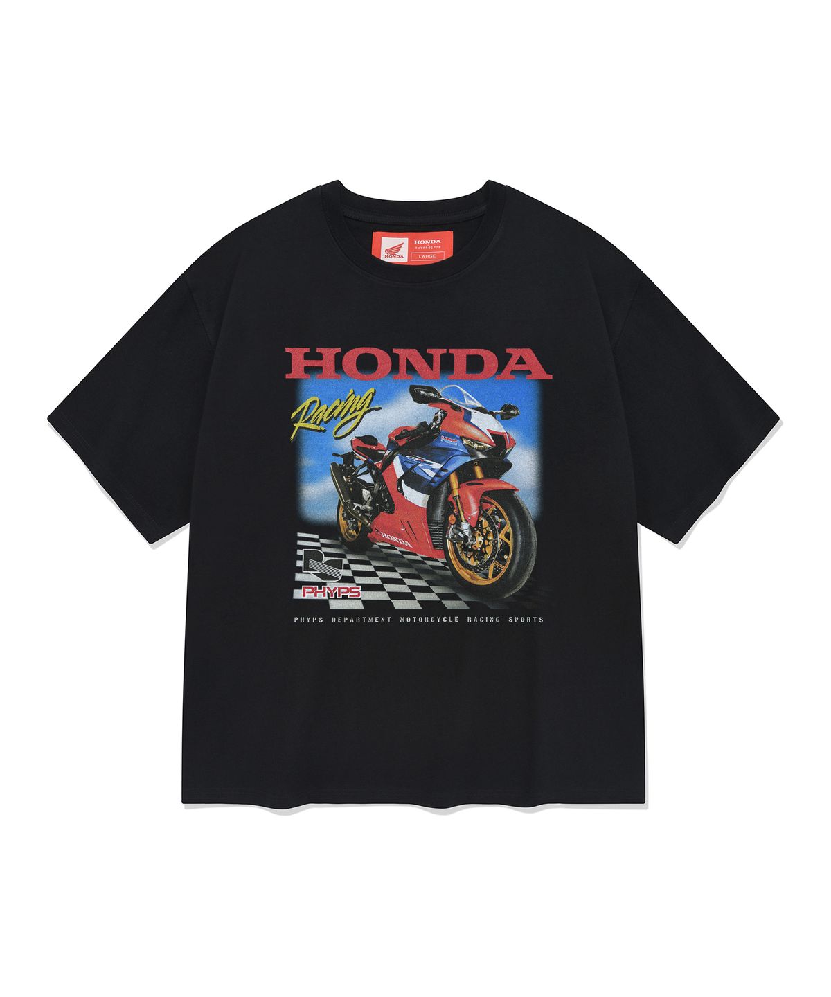 핍스 모터사이클(PHYPS MOTORCYCLE) Racing Fire Blade T-shirt Black