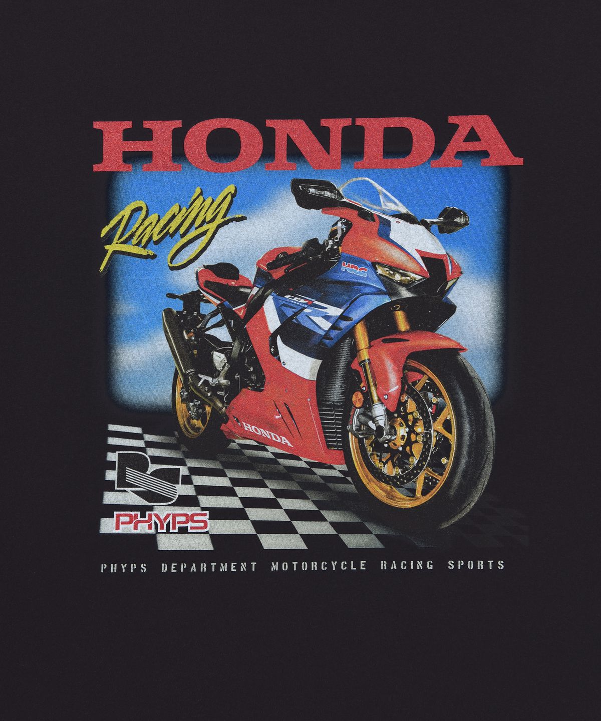 핍스 모터사이클(PHYPS MOTORCYCLE) Racing Fire Blade T-shirt Black