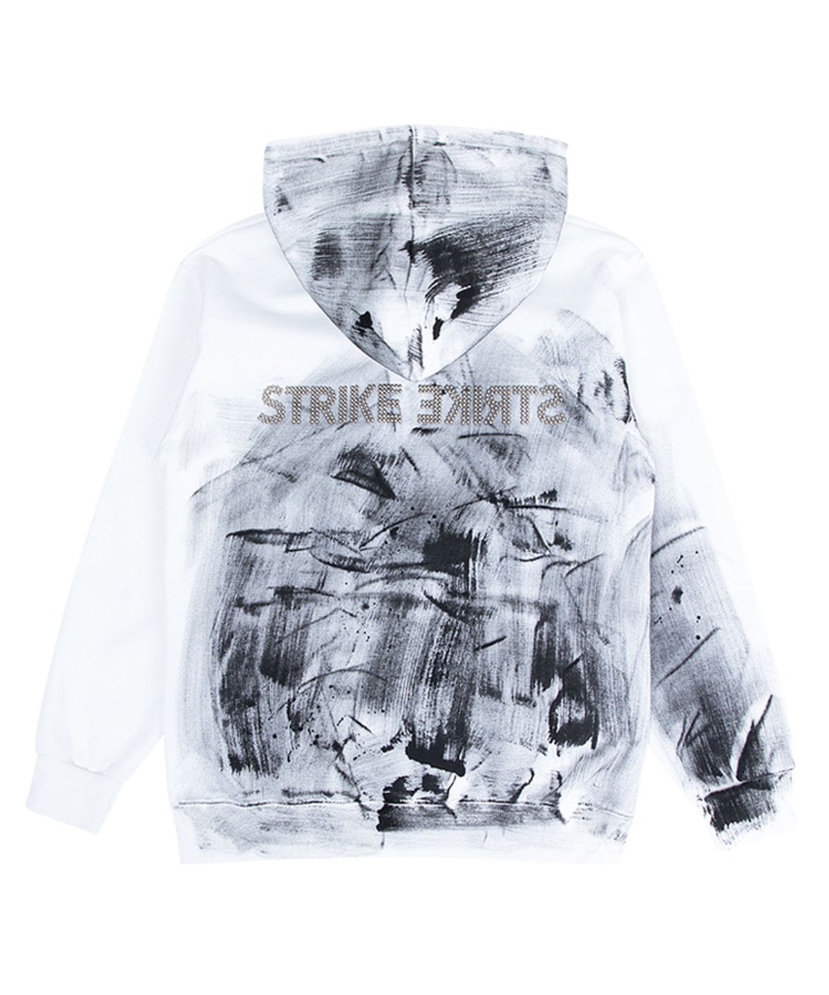 스트라이크(STRIKE) Studded Logo Painting White Hoodie