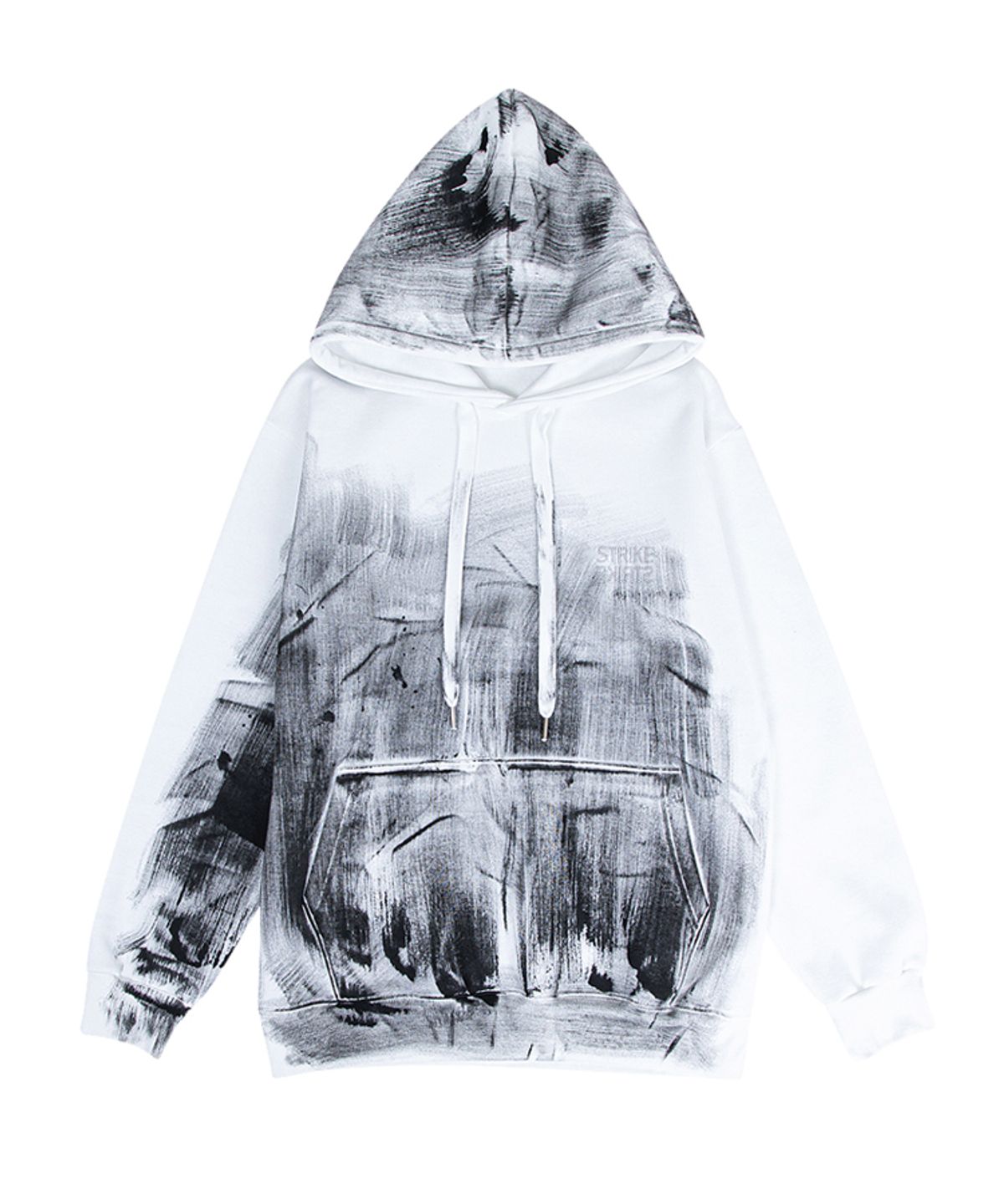 스트라이크(STRIKE) Studded Logo Painting White Hoodie