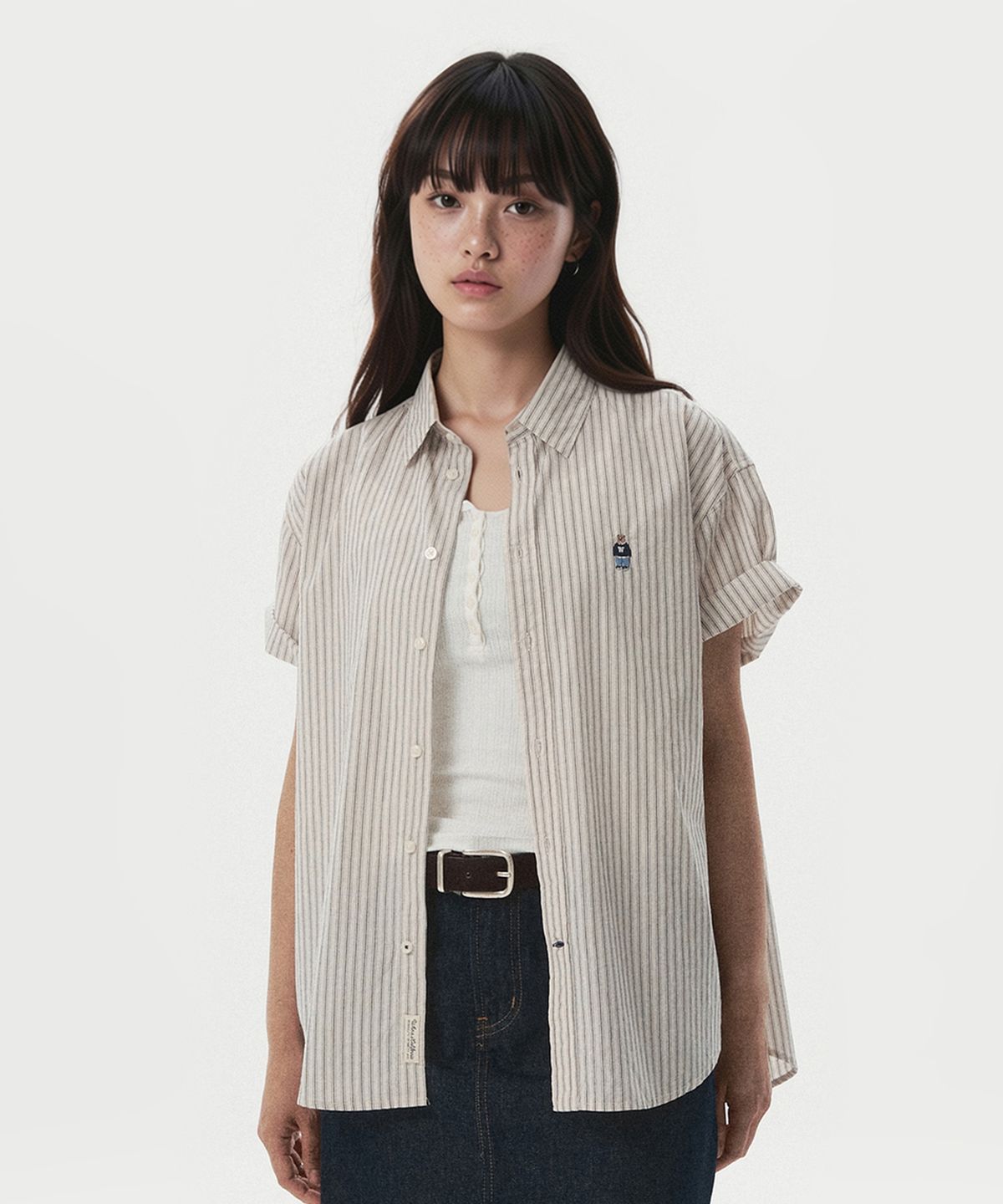 후아유(WHO.A.U) Steve Loose Fit Short Sleeve Shirts / WHYAG2511F