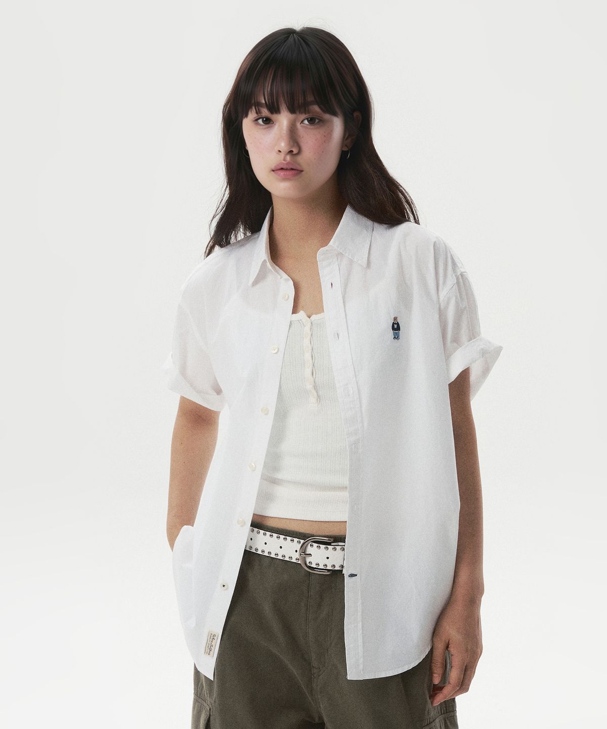 후아유(WHO.A.U) Steve Loose Fit Short Sleeve Shirts / WHYAG2511F