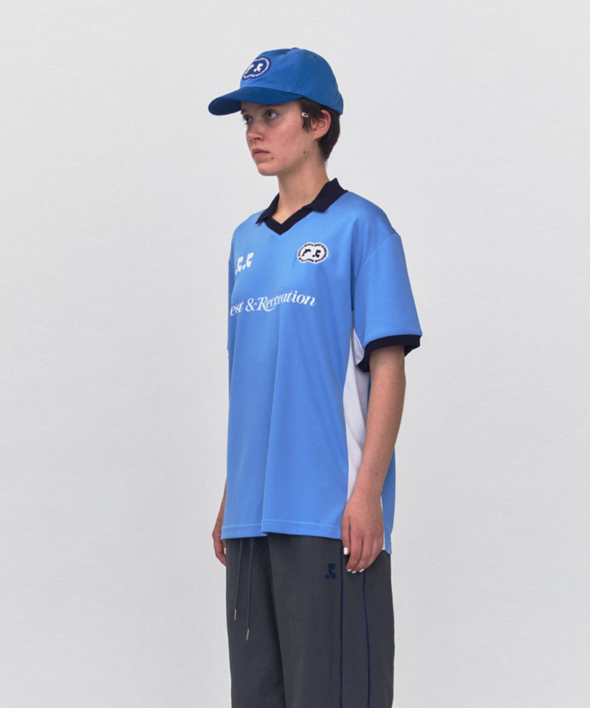 레스트앤레크레이션(REST&RECREATION) RR COLLAR JERSEY TOP_SKY BLUE