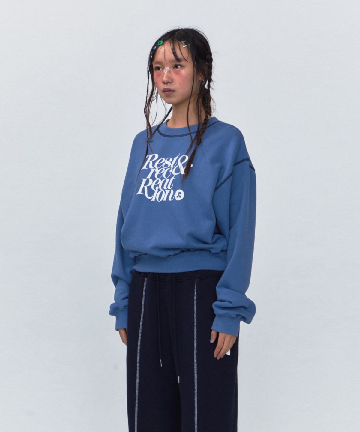 레스트앤레크레이션(REST&RECREATION) RR COLORATION SWEATSHIRT_BLUE
