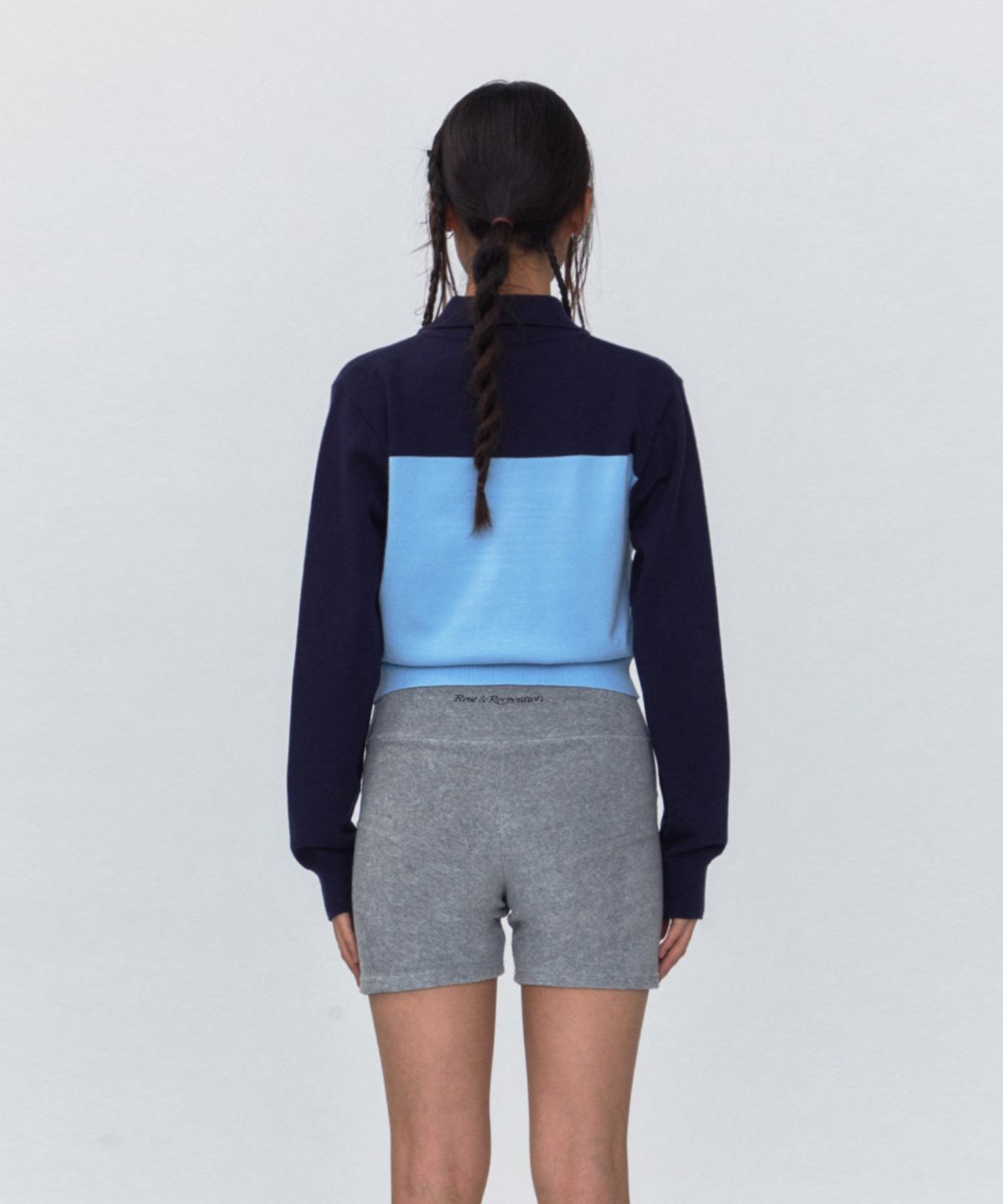 레스트앤레크레이션(REST&RECREATION) RR 2-TONE ZIP-UP CARDIGAN_SKY BLUE