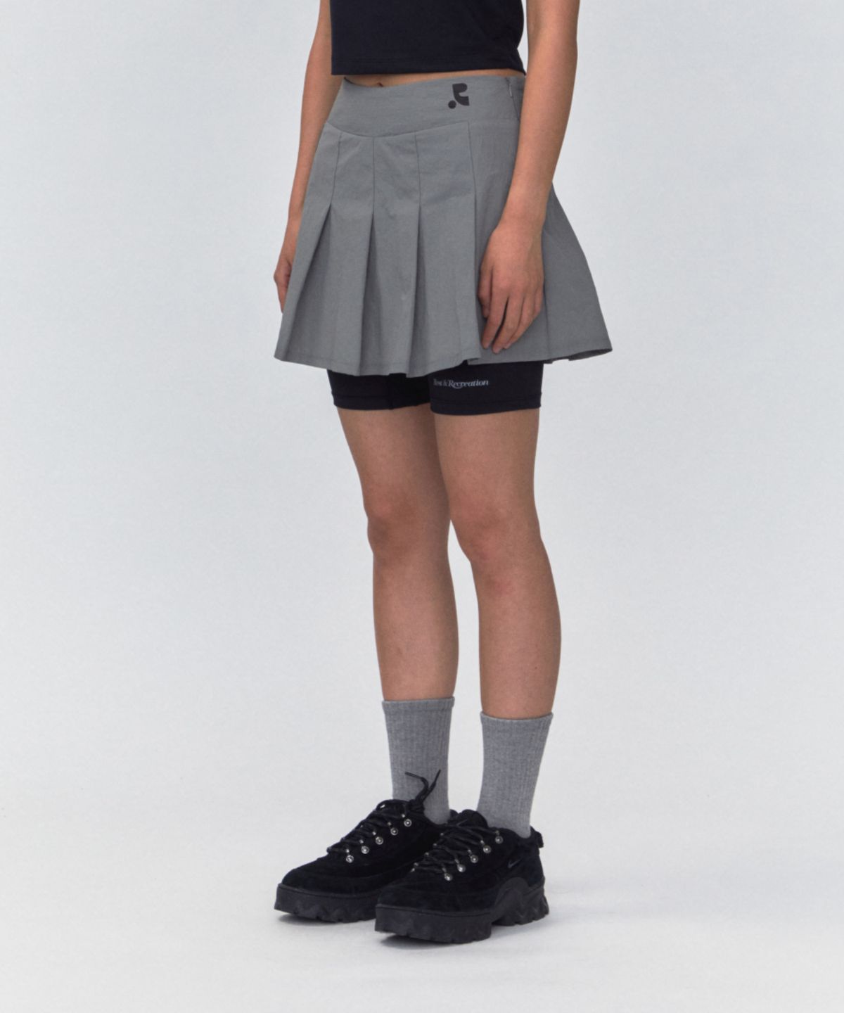 레스트앤레크레이션(REST&RECREATION) RR LAYERED PLEATS SKIRT_GREY