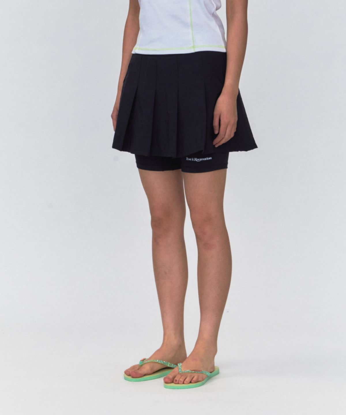 레스트앤레크레이션(REST&RECREATION) RR LAYERED PLEATS SKIRT_BLACK