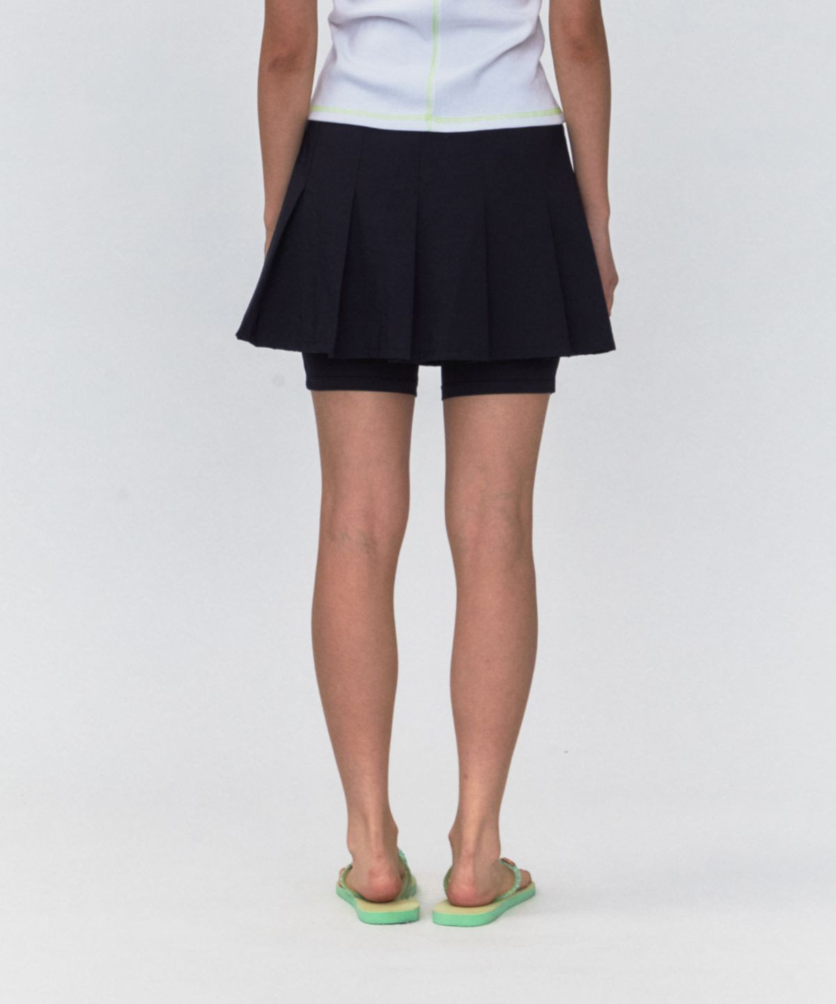 레스트앤레크레이션(REST&RECREATION) RR LAYERED PLEATS SKIRT_BLACK