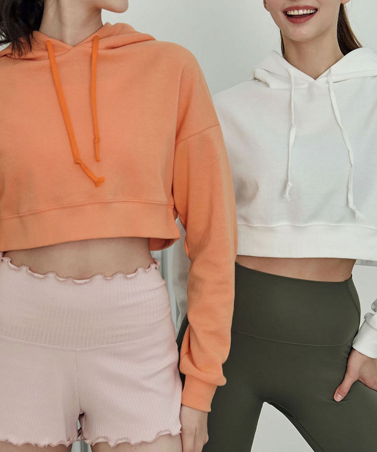 데비웨어(DEVIWEAR) 올데이 크롭 후드티 DEVI-T0099-오렌지