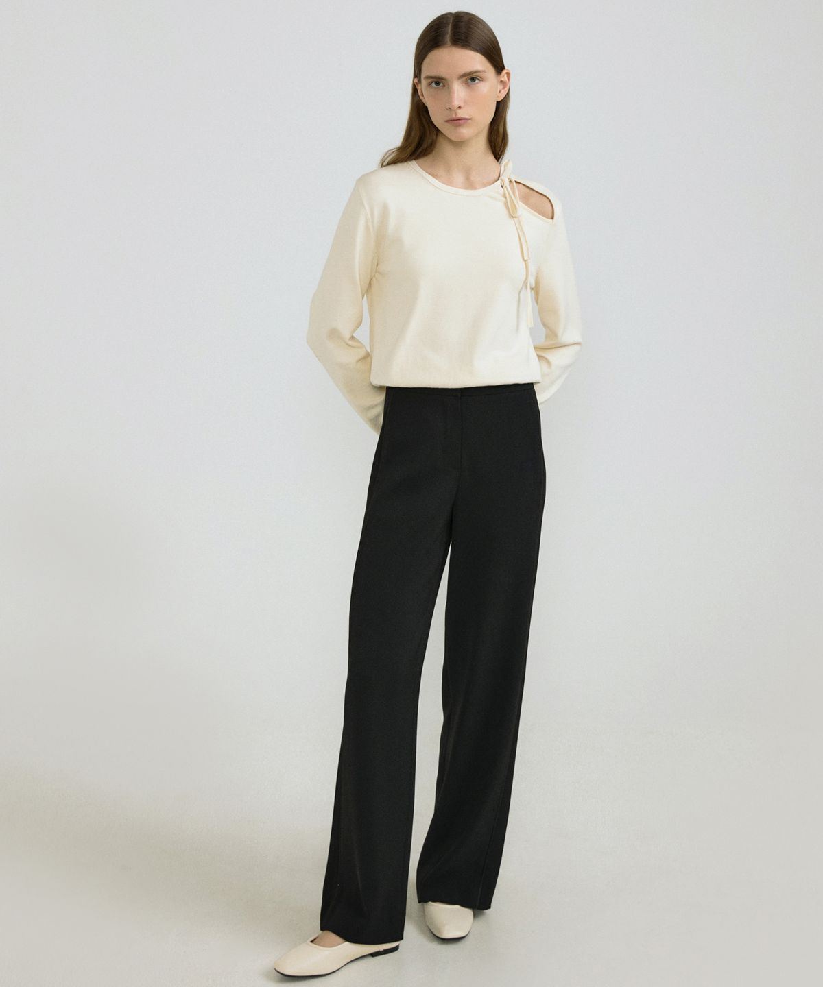 오떼뜨(OCTETTE) SIDE LINE-SEMI PANTS_BLACK