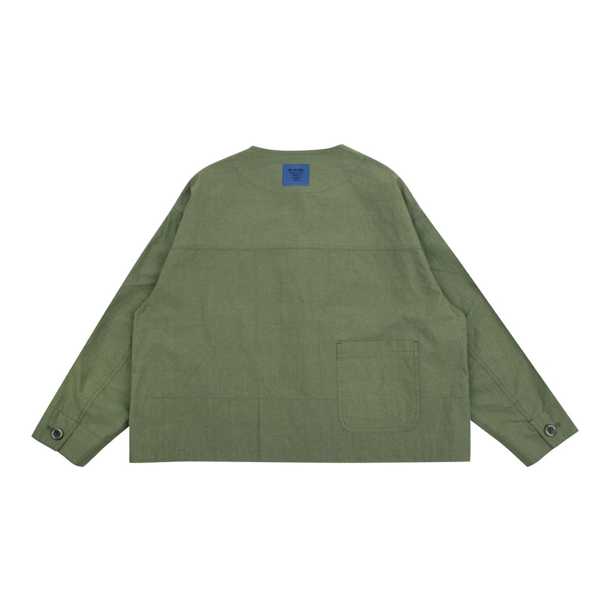 블루테일(BLUETAIL) 노카라 카키 우븐 자켓