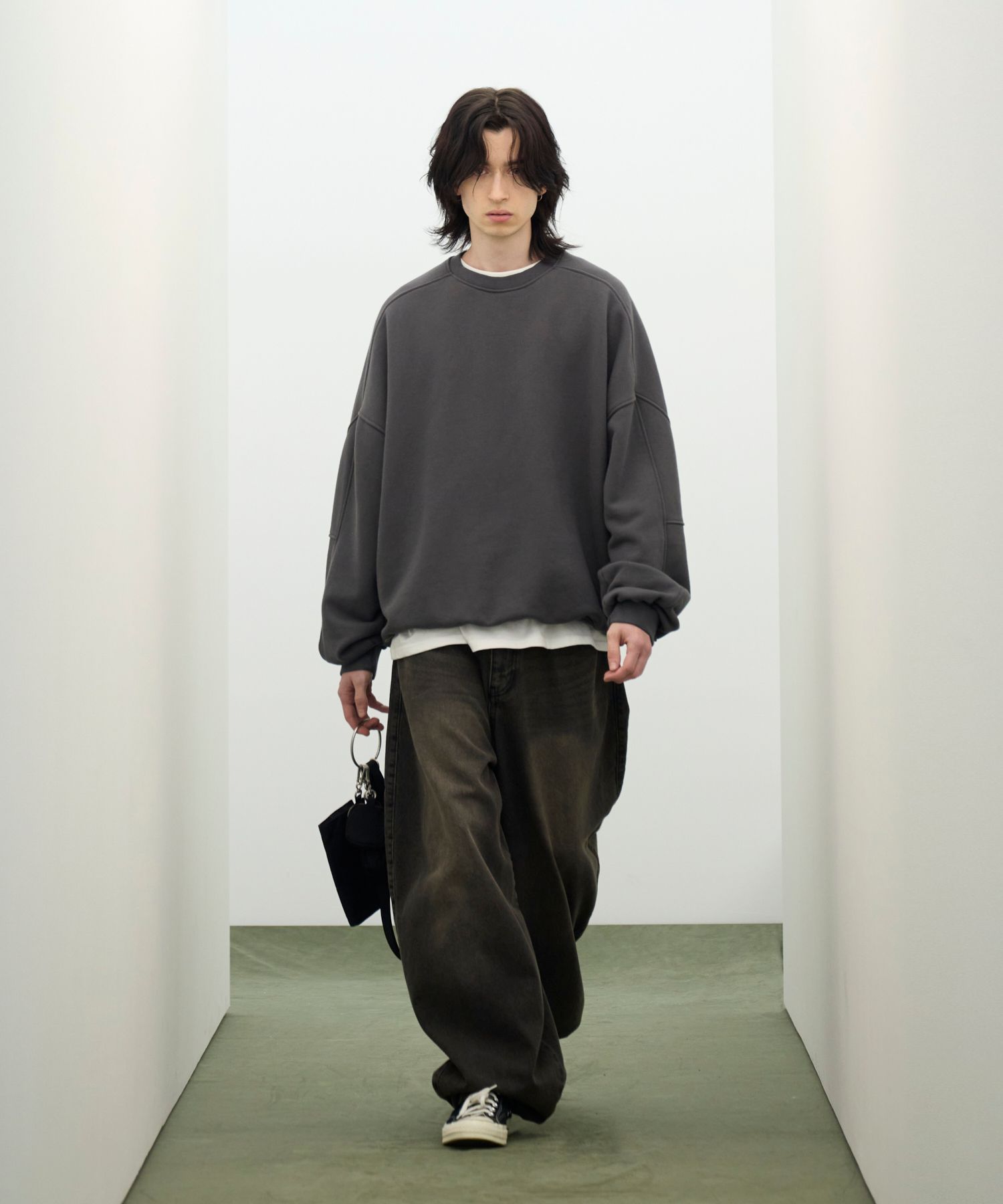 【Raucohouse】Cat sand washed balloon wide denim pants Cat sand washed balloon wide denim pants - Raucohouse | 60