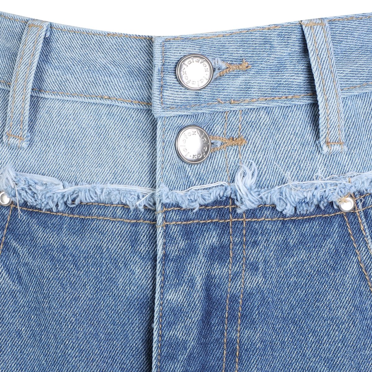 라라폭스(LALAFOX) DOUBLE COLOR BLOCK DENIM PANTS BLUE BQ2DP004