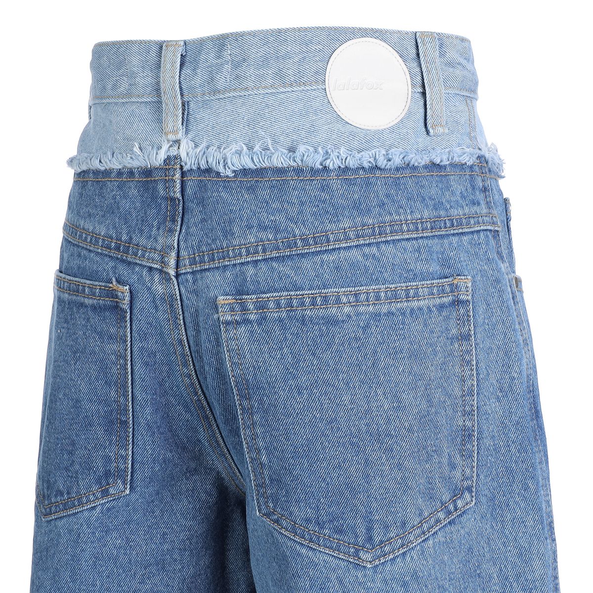 라라폭스(LALAFOX) DOUBLE COLOR BLOCK DENIM PANTS BLUE BQ2DP004