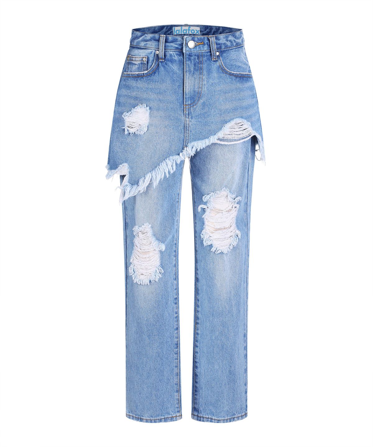 라라폭스(LALAFOX) LAYERED SKIRT DENIM PANTS BLUE BQ2DP003