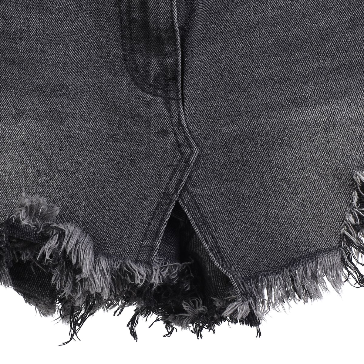 라라폭스(LALAFOX) LAYERED DENIM SHORTS BLACK BQ2DP002