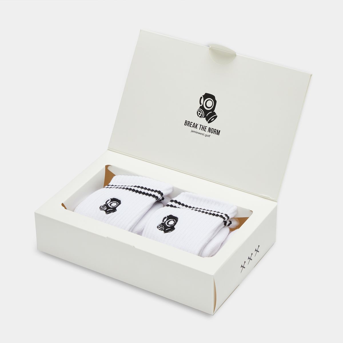 제이미웨스트(JAMIE WEST) 닉 스포츠 양말 2 PACK (화이트)
