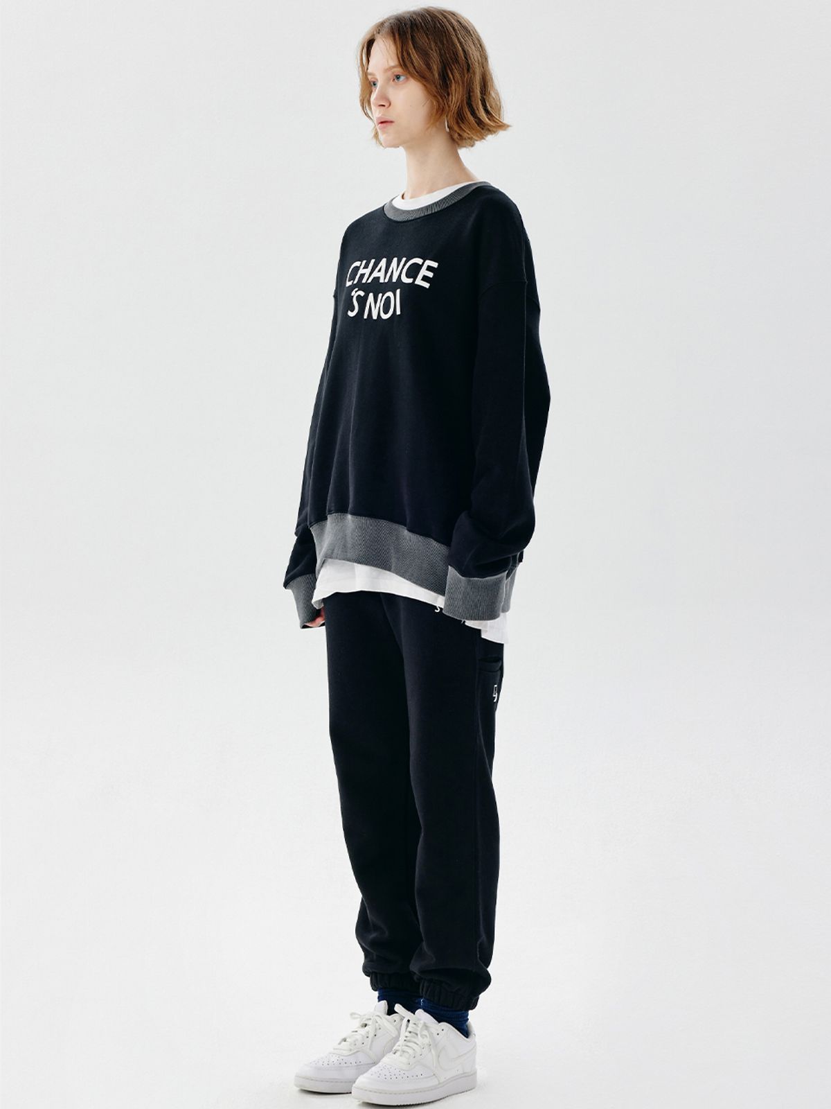 챈세스노이(CHANCE'S NOI) Snoi Sweat Joger Pants (Black)