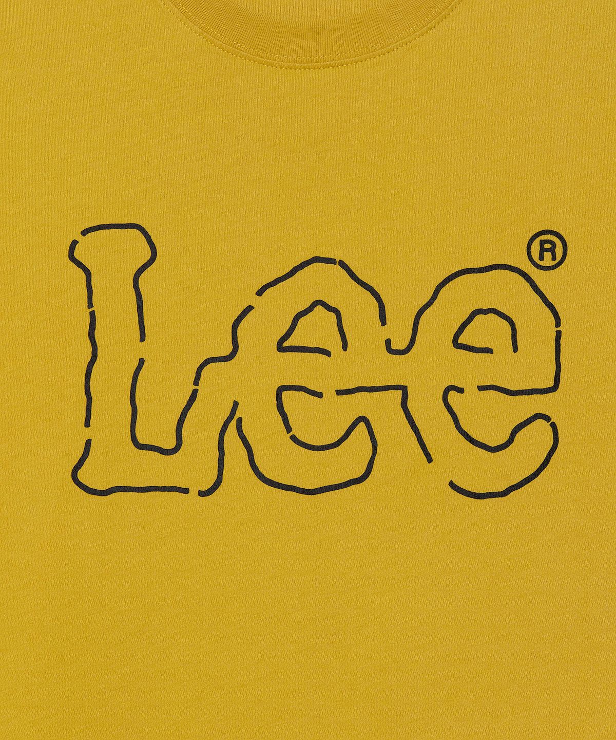 리(LEE) 라인 트위치 로고 티셔츠 머스타드