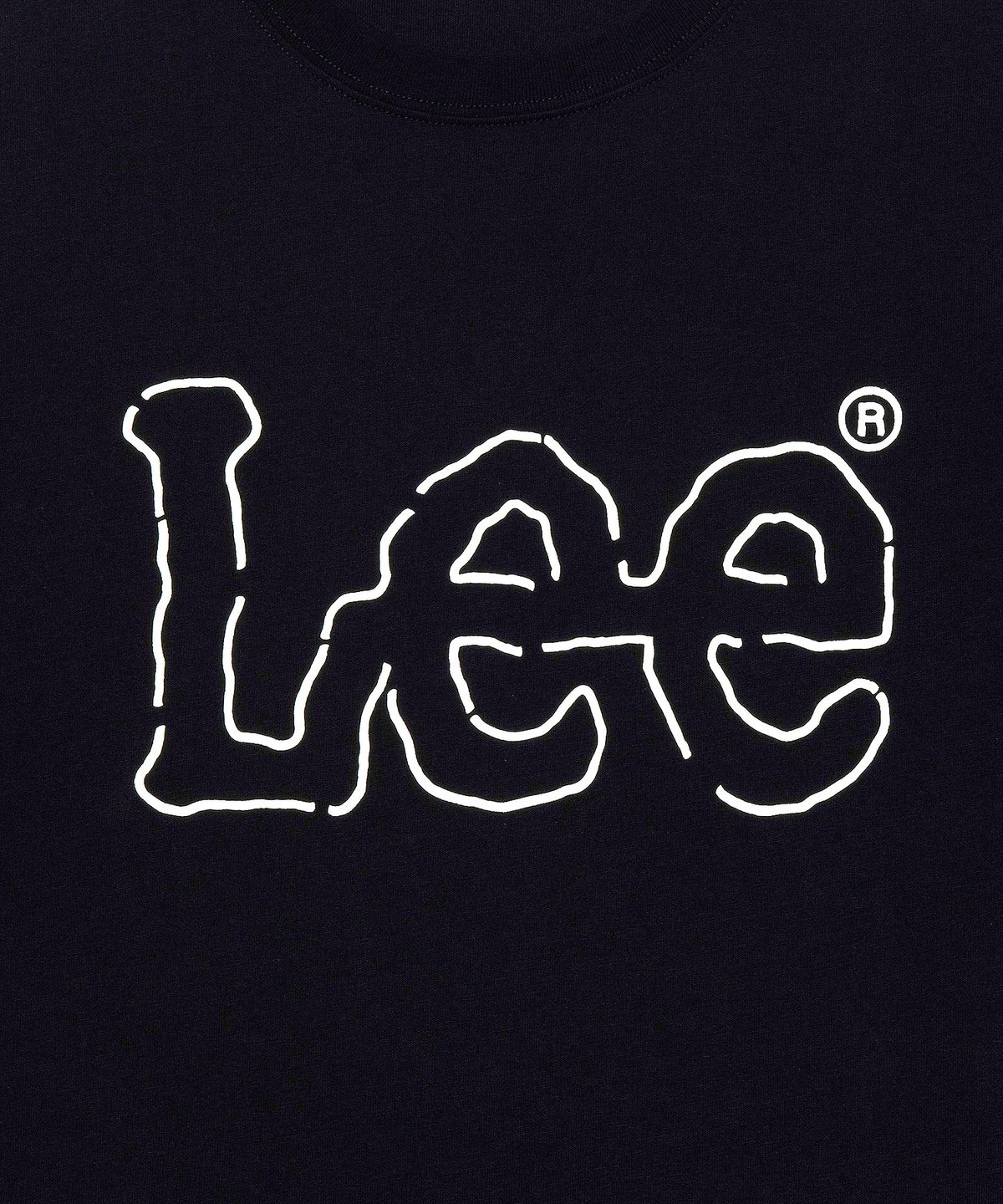 리(LEE) 라인 트위치 로고 티셔츠 블랙