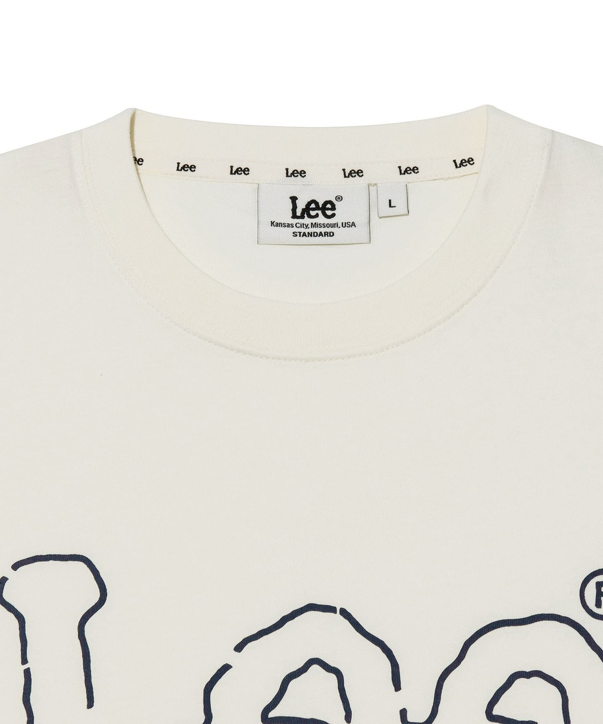 리(LEE) 라인 트위치 로고 티셔츠 아이보리