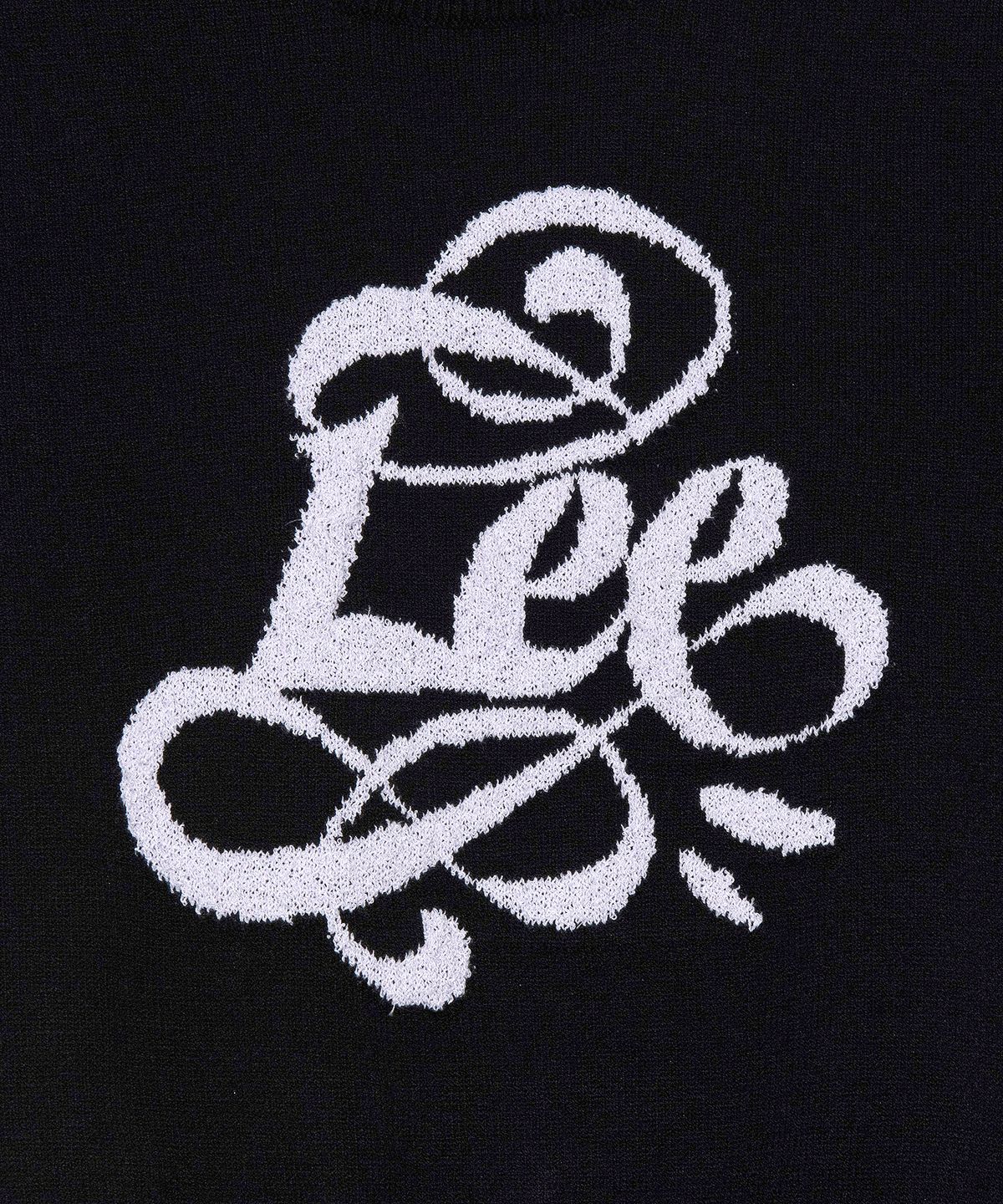 리(LEE) 우먼 그래픽 반팔 니트 블랙