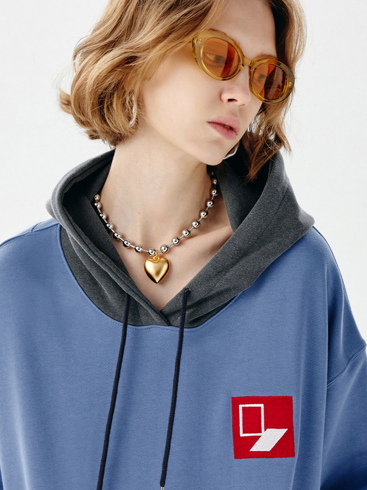 챈세스노이(CHANCE'S NOI) DoorBox Sweat Hoody (Mix-Blue)