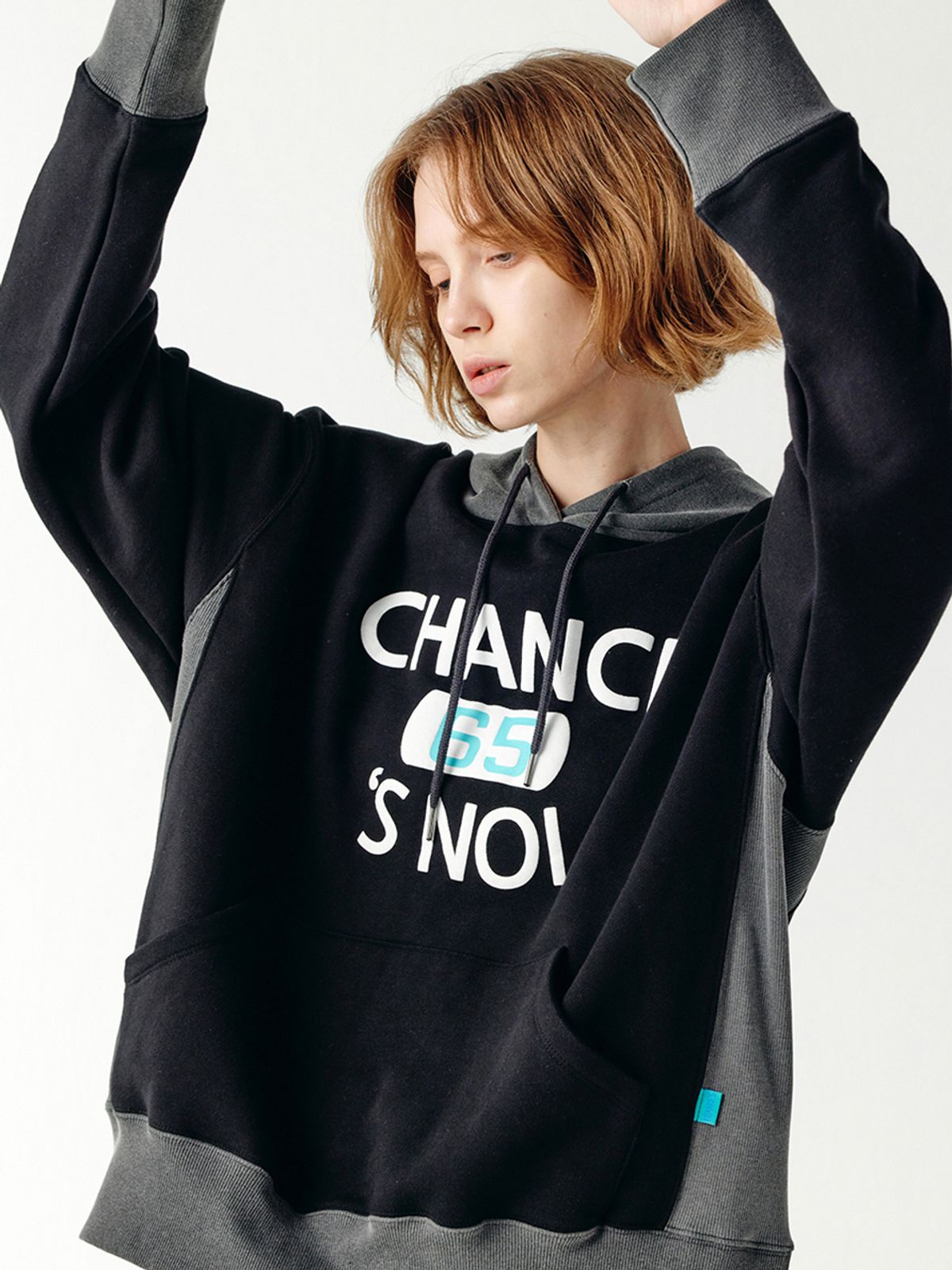 챈세스노이(CHANCE'S NOI) Basket Sweat Hoody (Mix-Black)