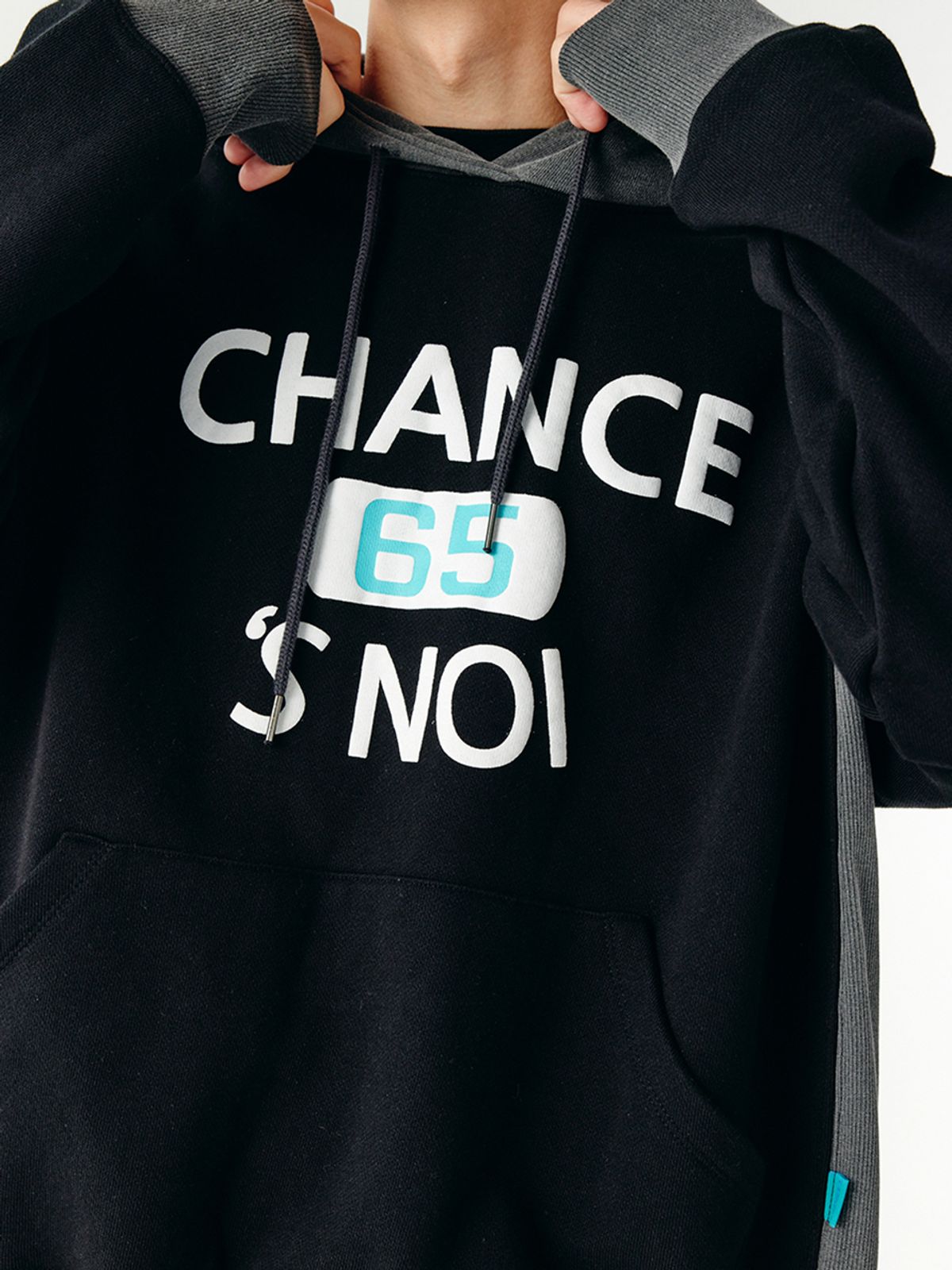 챈세스노이(CHANCE'S NOI) Basket Sweat Hoody (Mix-Black)