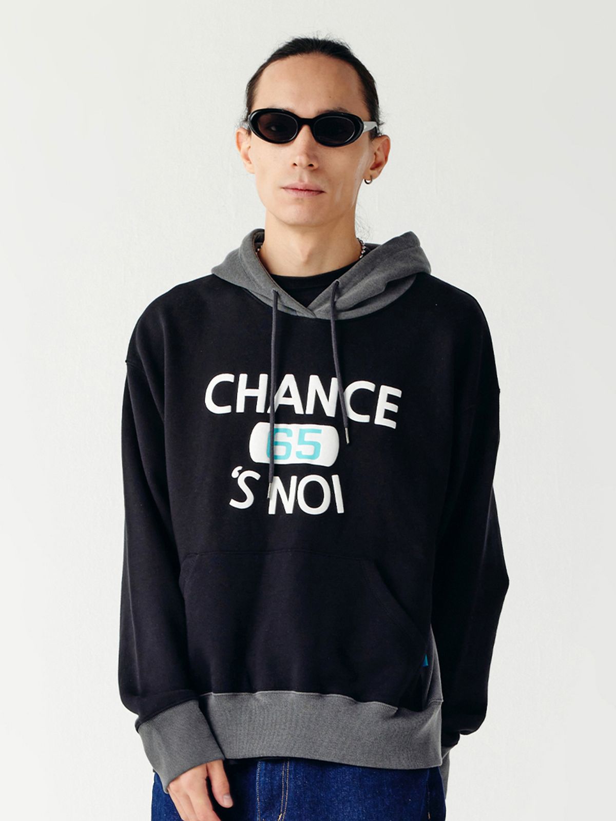 챈세스노이(CHANCE'S NOI) Basket Sweat Hoody (Mix-Black)