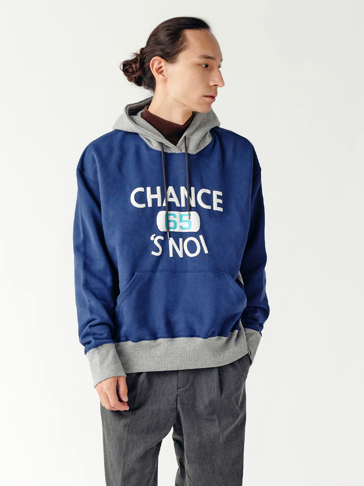 챈세스노이(CHANCE'S NOI) Basket Sweat Hoody (Mix-Navy)