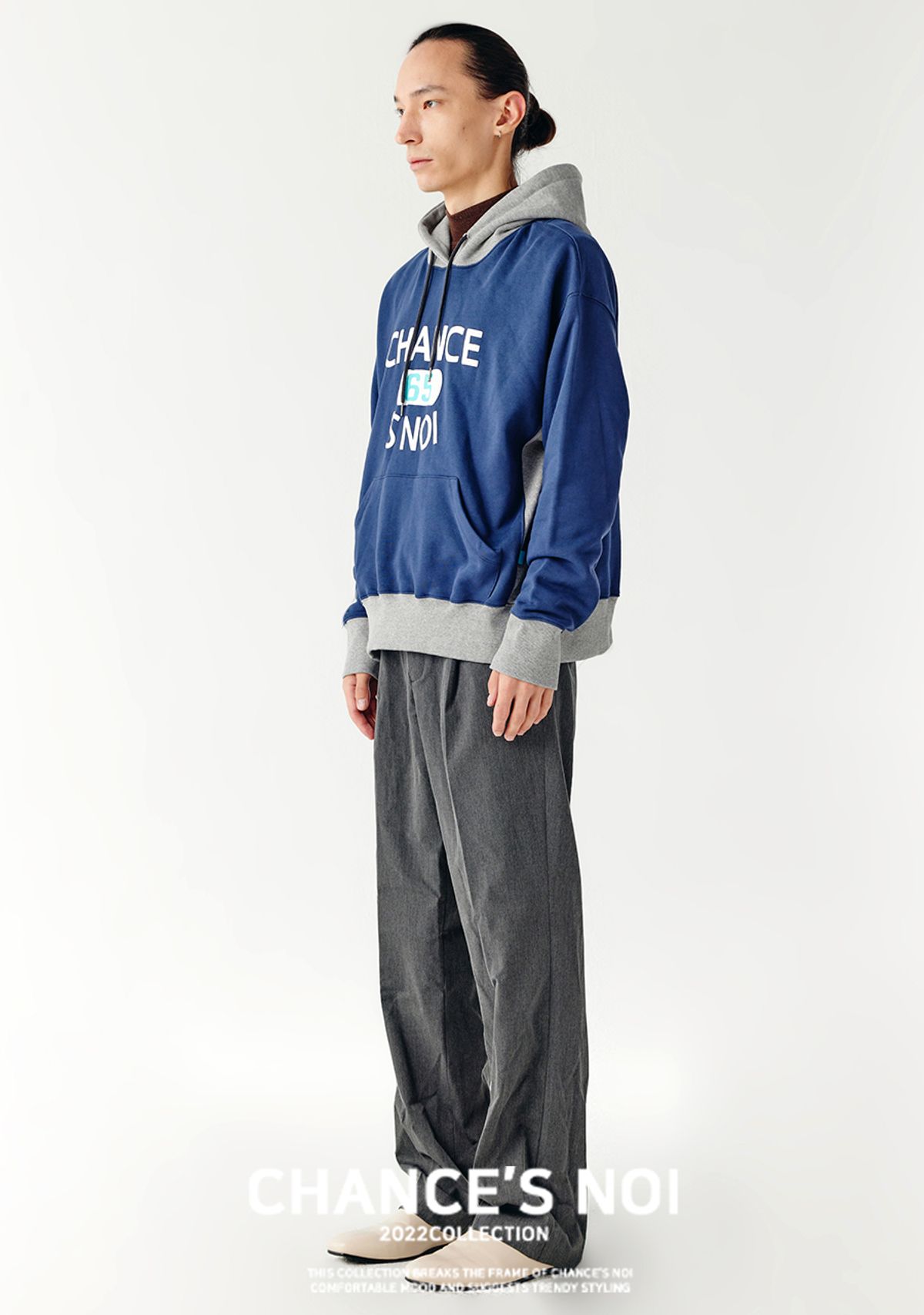 챈세스노이(CHANCE'S NOI) Basket Sweat Hoody (Mix-Navy)