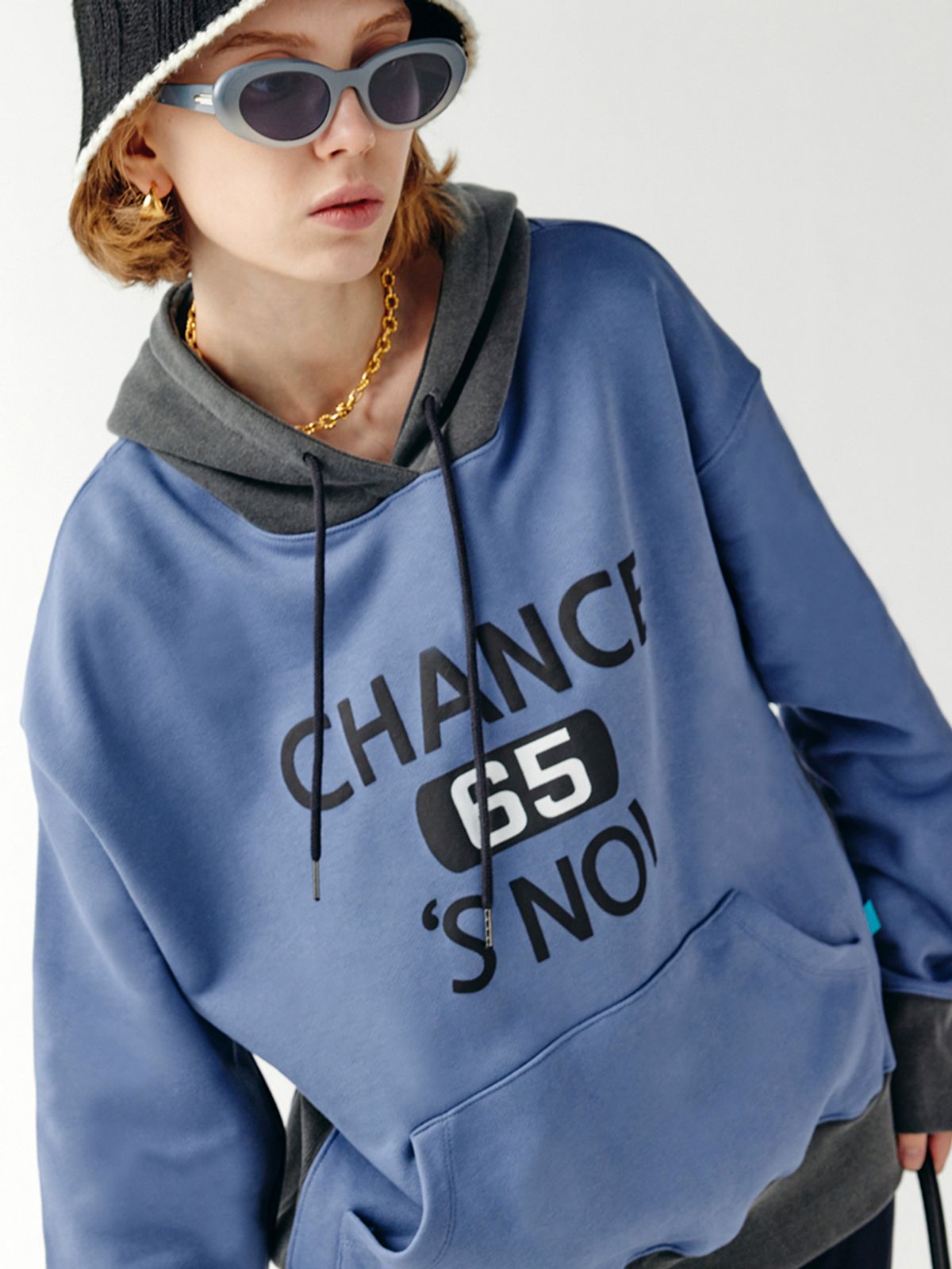 챈세스노이(CHANCE'S NOI) Basket Sweat Hoody (Mix-Blue)