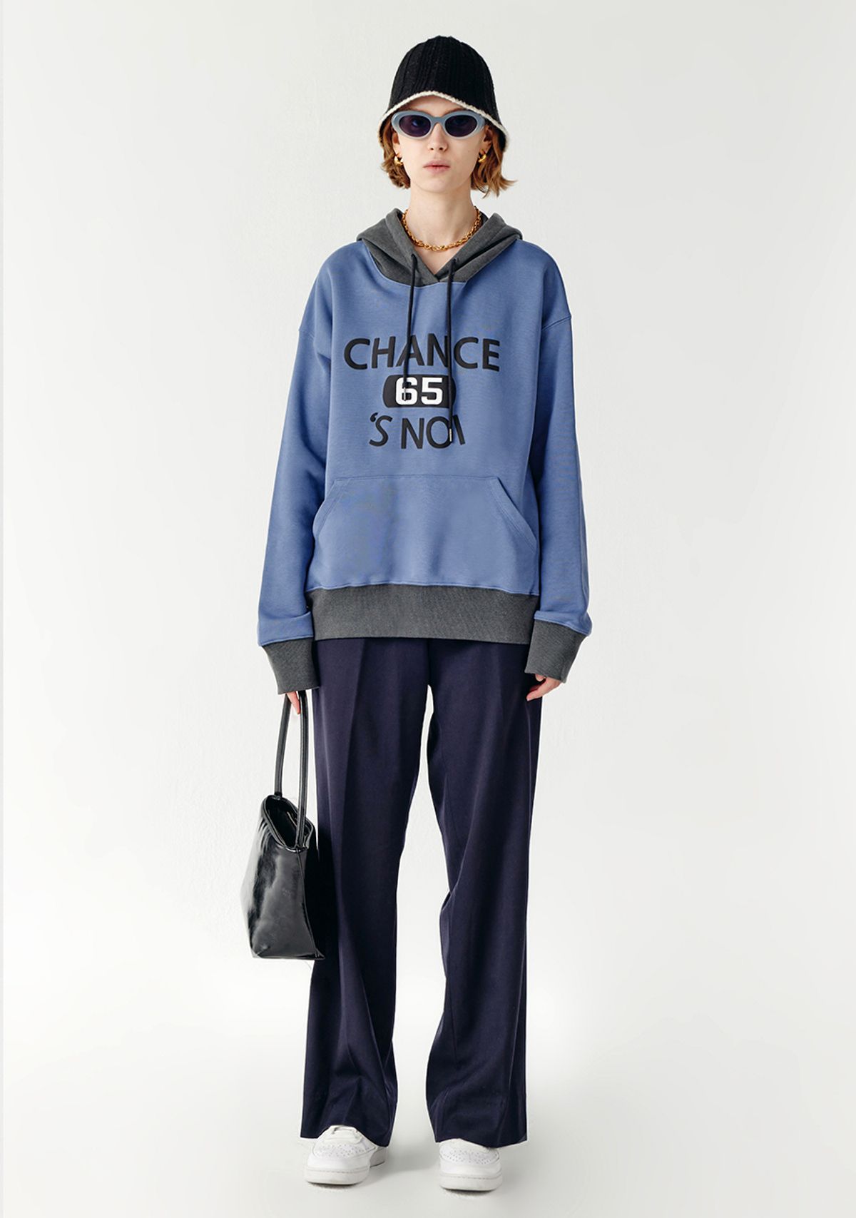 챈세스노이(CHANCE'S NOI) Basket Sweat Hoody (Mix-Blue)