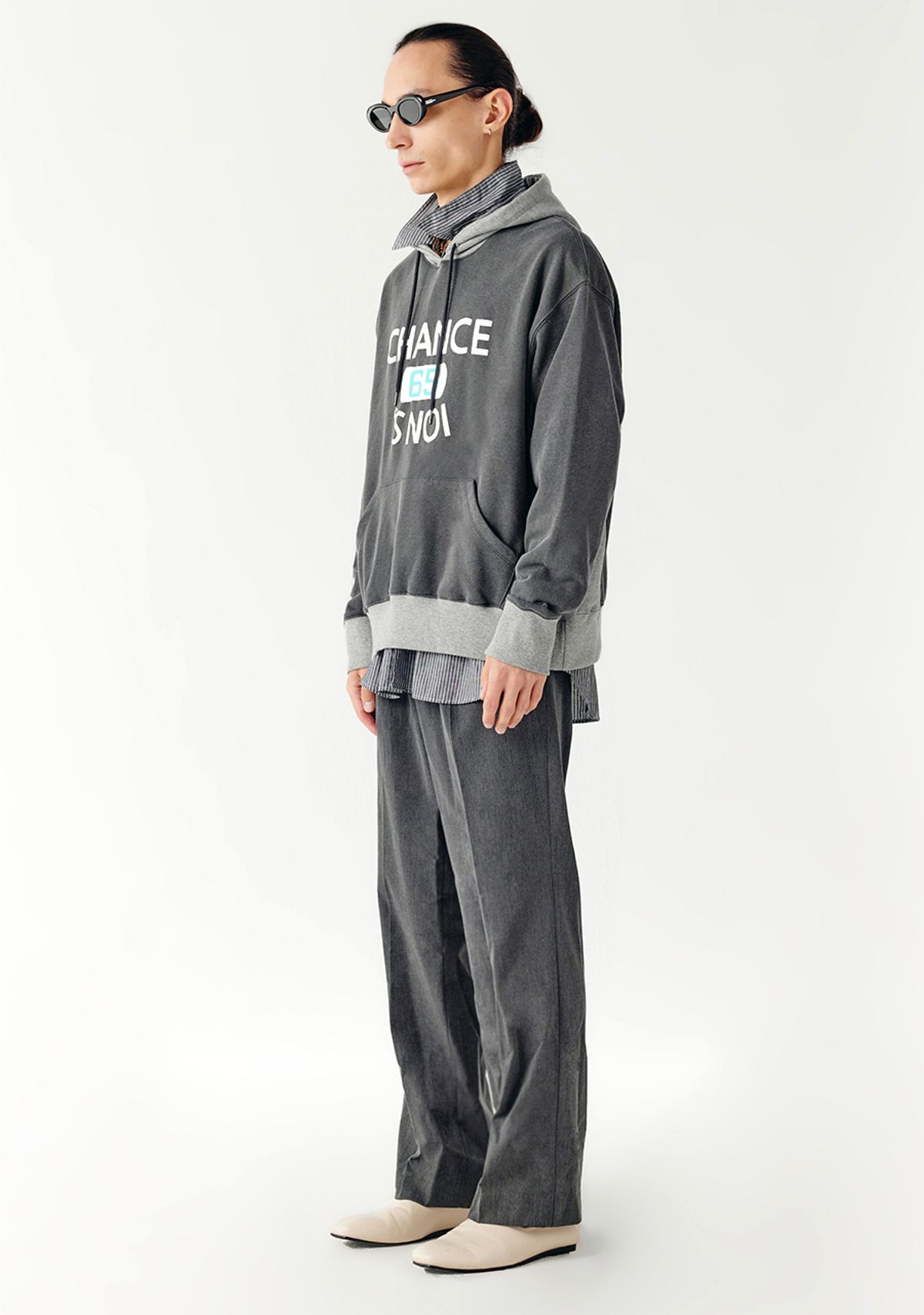챈세스노이(CHANCE'S NOI) Basket Sweat Hoody (Mix-Chacoal)