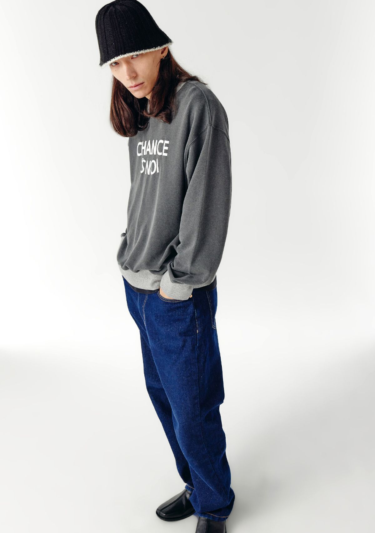 챈세스노이(CHANCE'S NOI) Snoi Sweat Shirt (Mix-Chacoal)